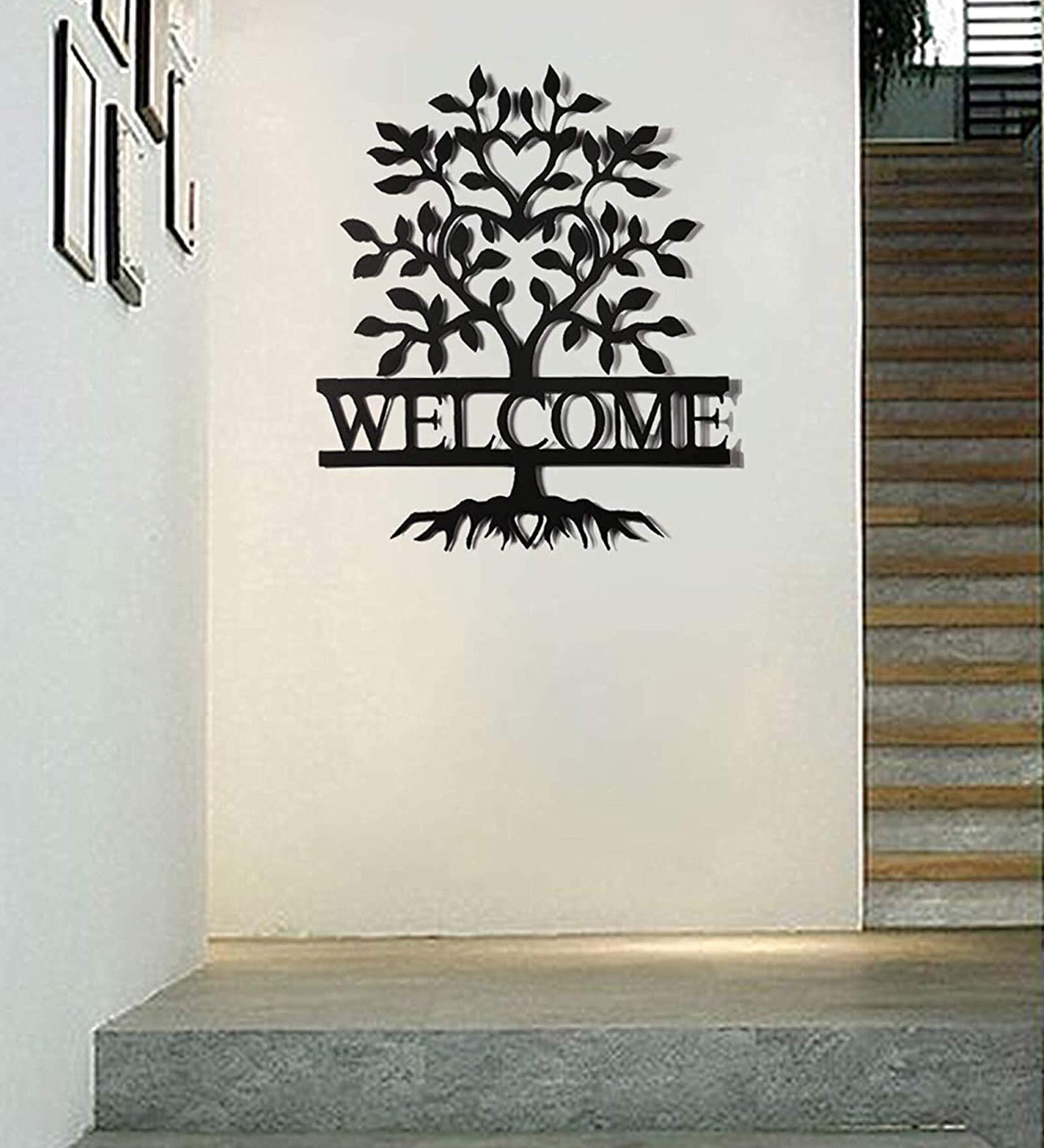Black Steel Architecture Themed Welcome Wall Art
