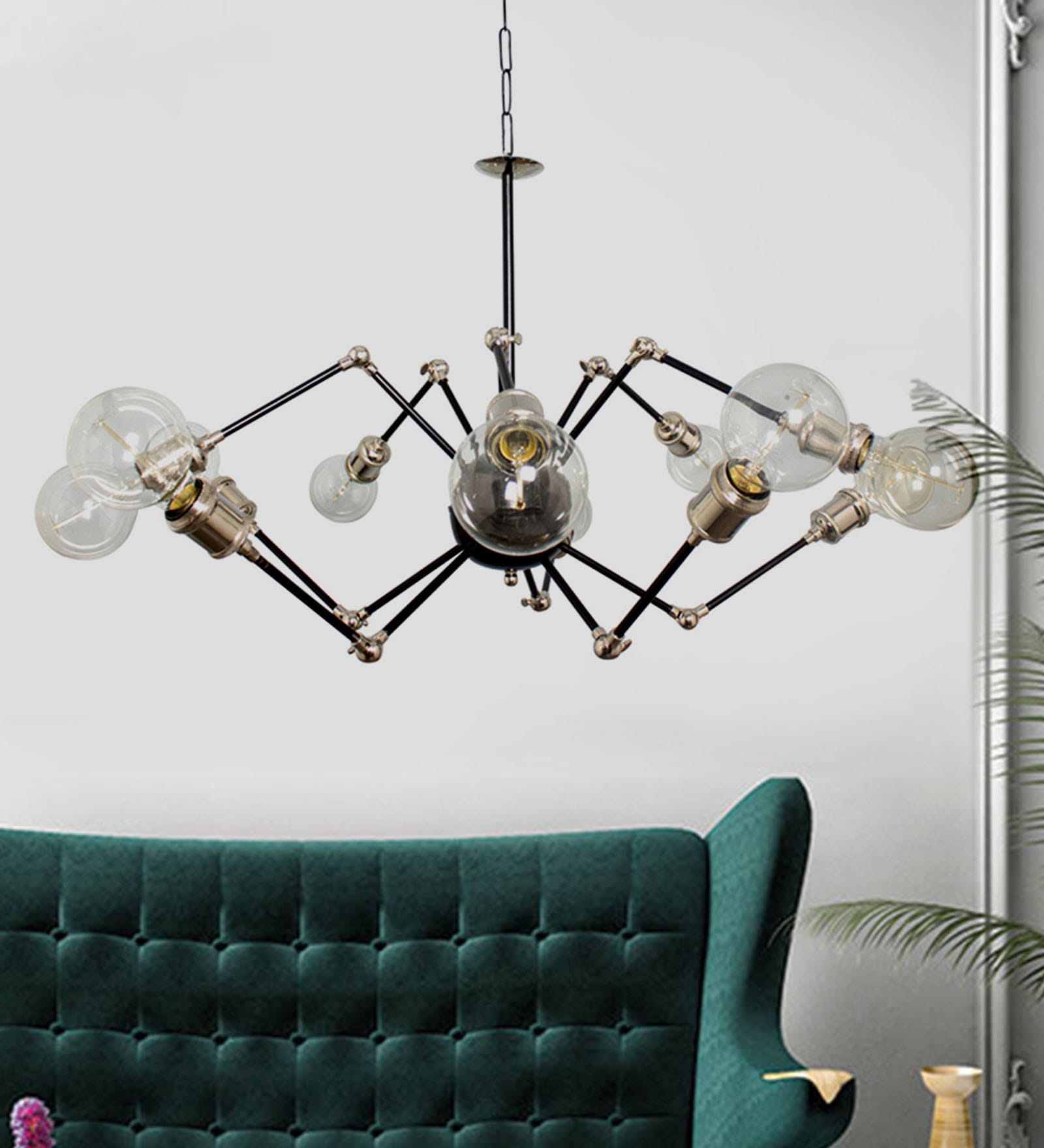 Zubova Black Metal Sputnik Chandelier
