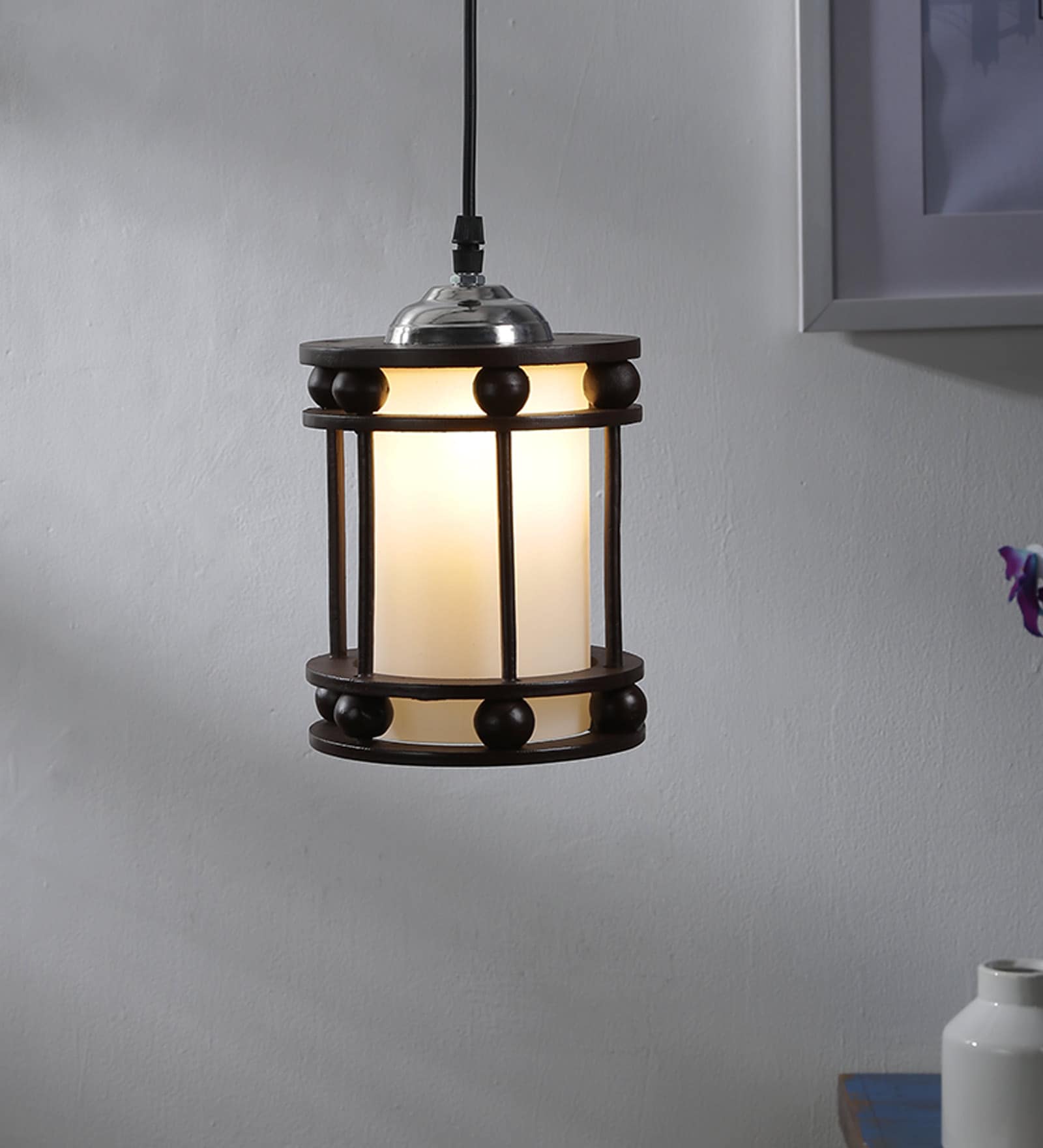 Numero Black Metal Hanging Light