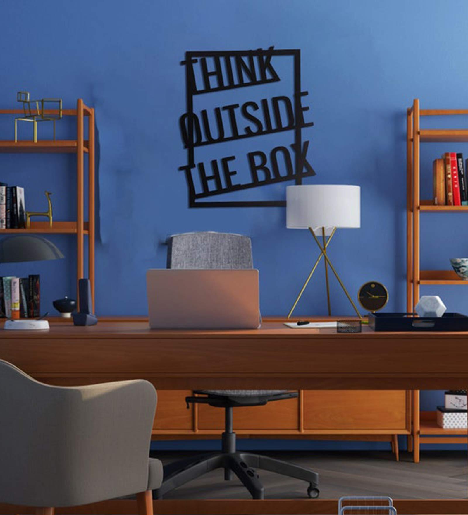 Black Steel Think Outside The Box Wall Art
