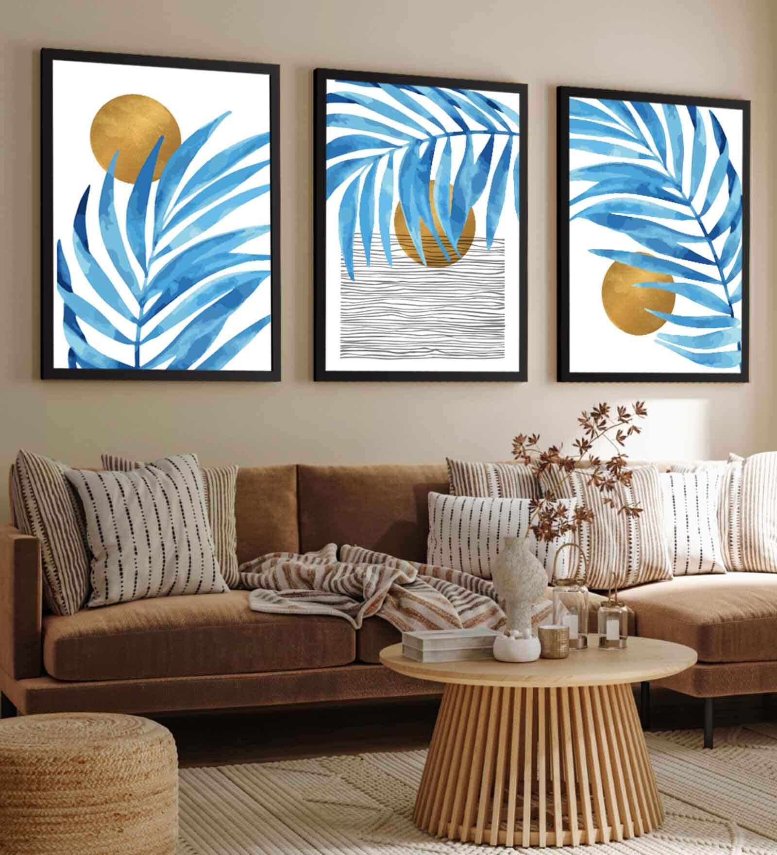 Multicolour Synthetic Wood (Set of 3) Art Panels