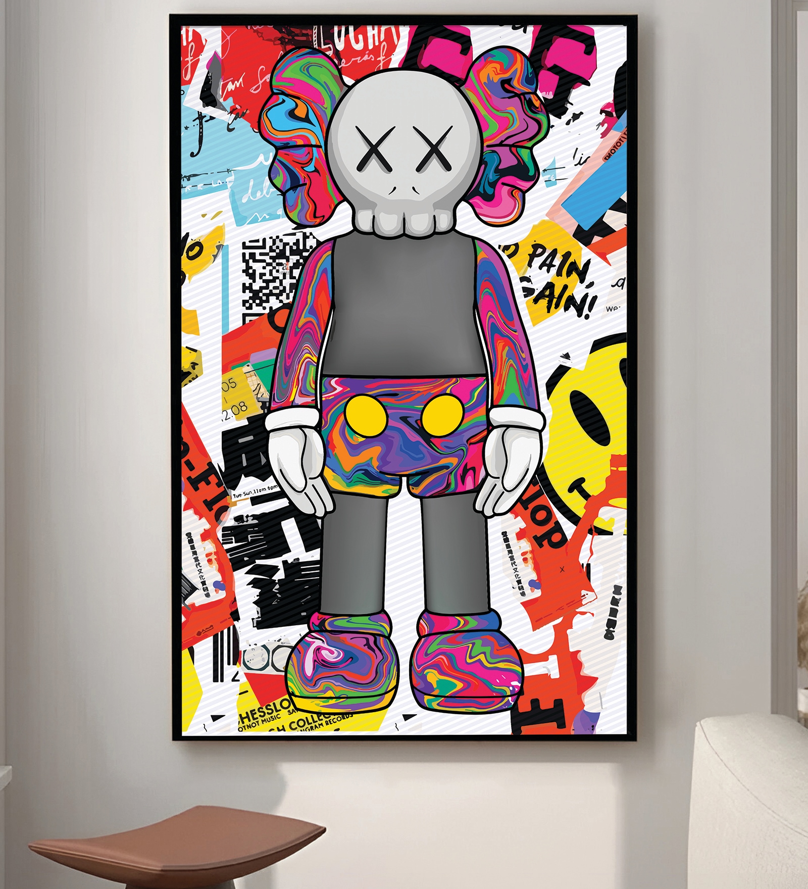 Multicolour Synthetic Wood Art Print
