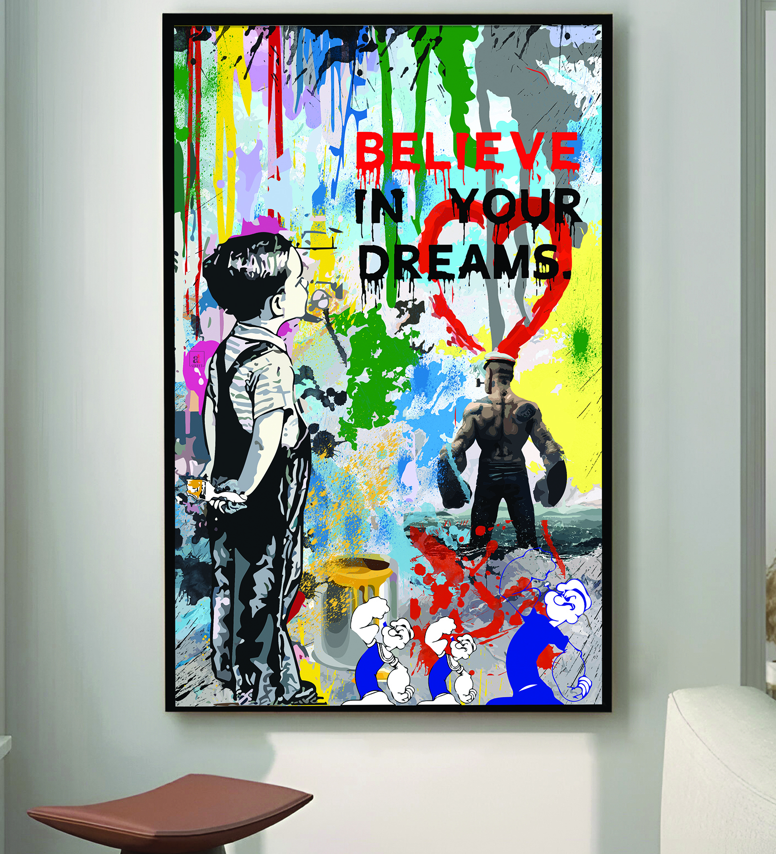 Multicolour Synthetic Wood Art Print