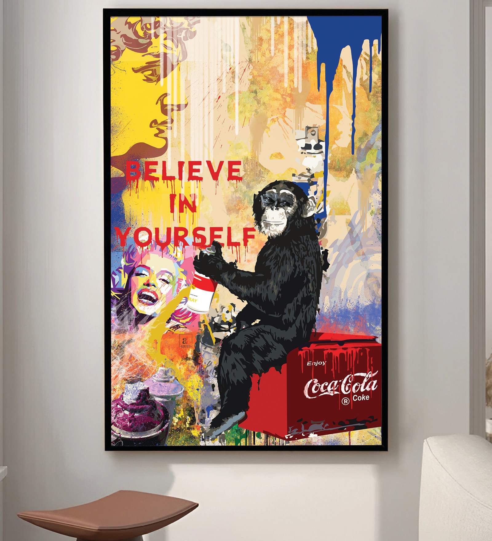 Multicolour Synthetic Wood Art Print
