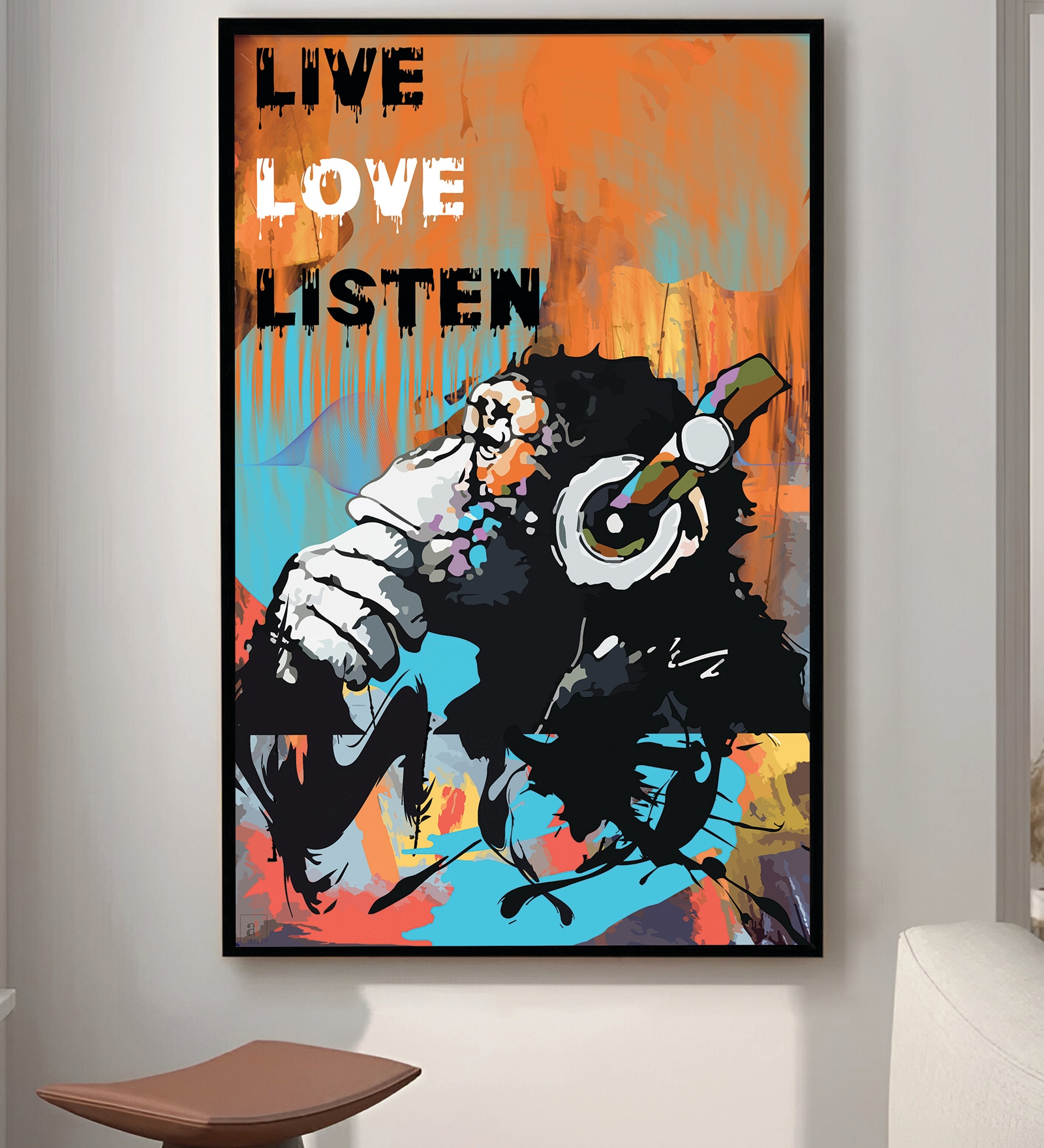 Multicolour Synthetic Wood Art Print