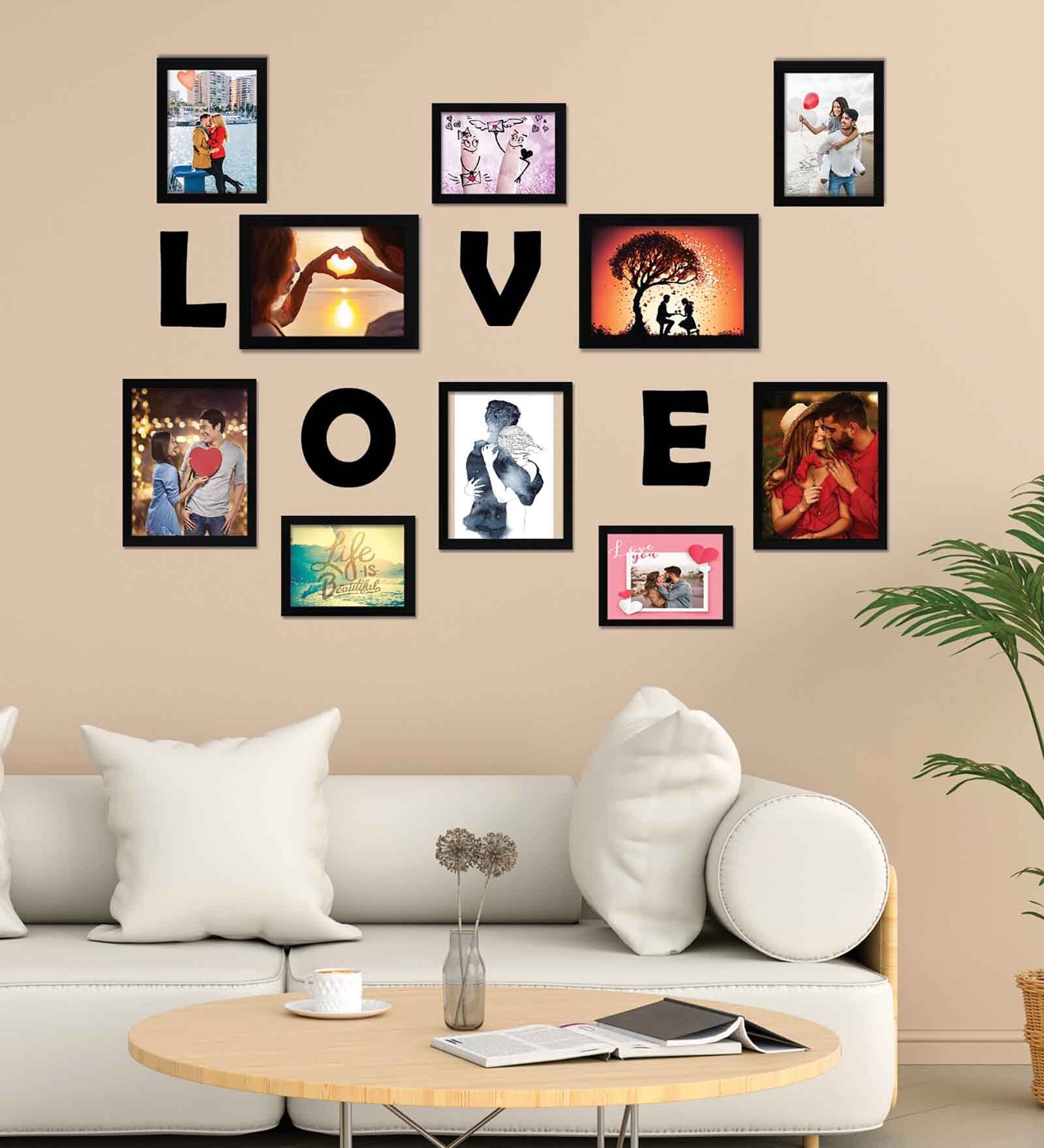 Buy Set Of 10 Black Synthetic Wood Collage Photo Frames at 40% OFF by ...