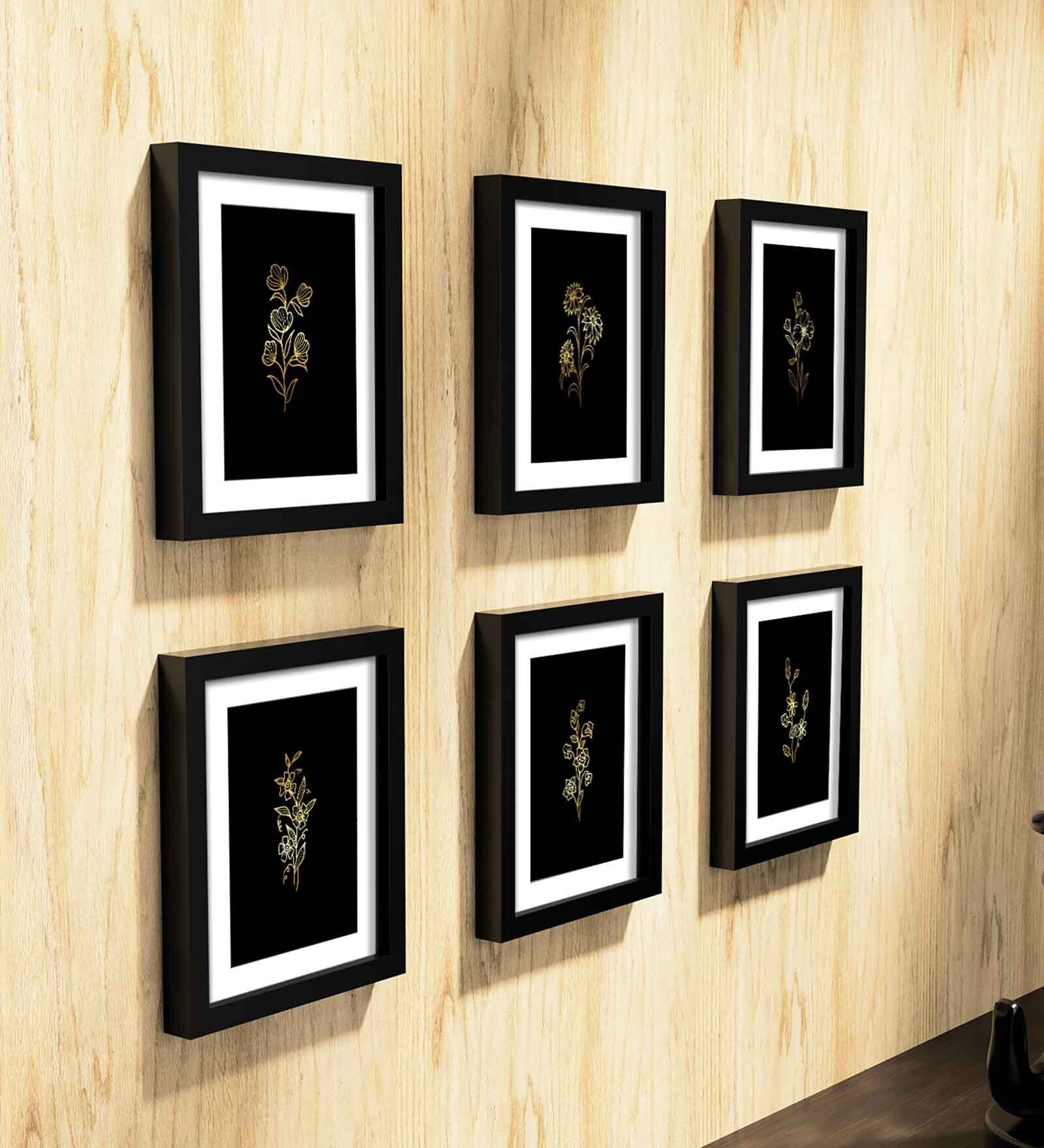 Set Of 6 Black Synthetic Wood Collage
Photo Frames