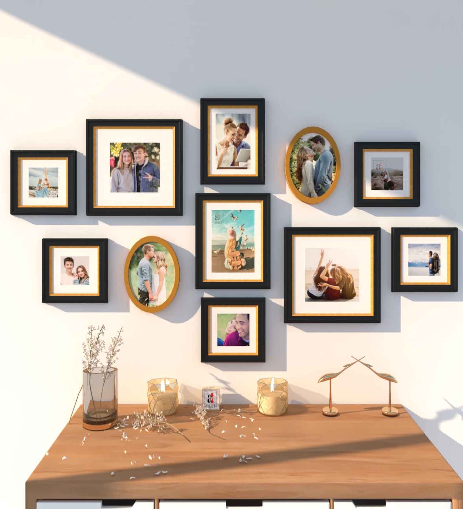Mercury Set Of 11 Black Synthetic Wood Collage Photo Frames
