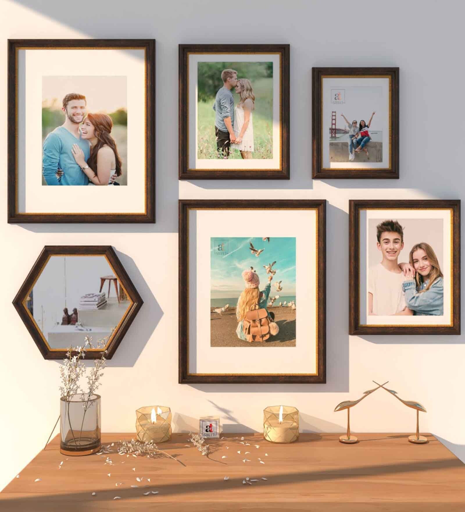 Black Synthetic Wood Neptune Set Of 6 Collage Photo Frames