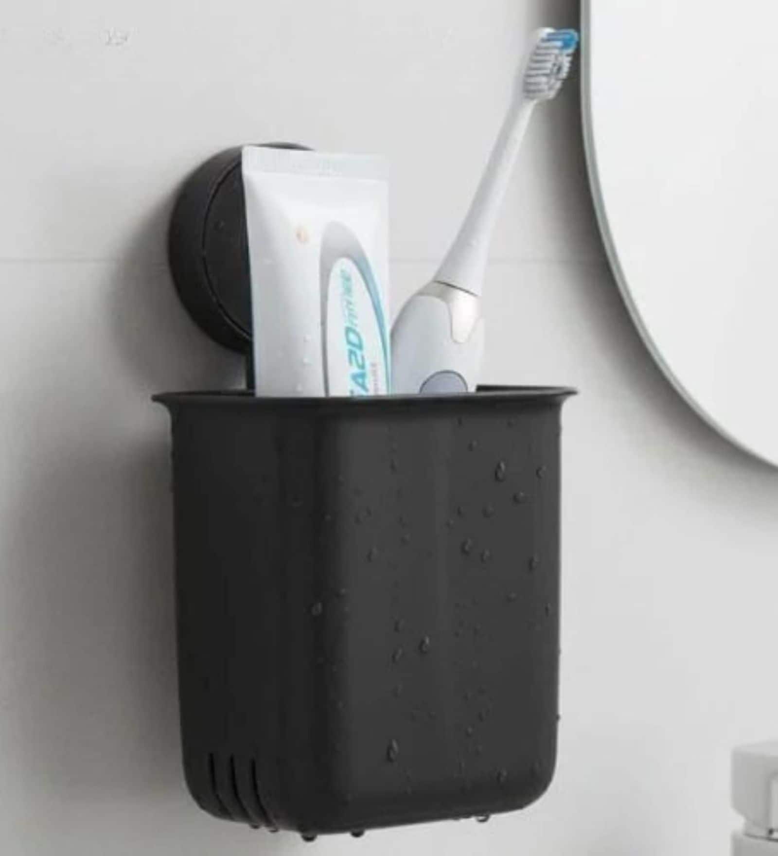 Self Adhesive Black Toothbrush Holder