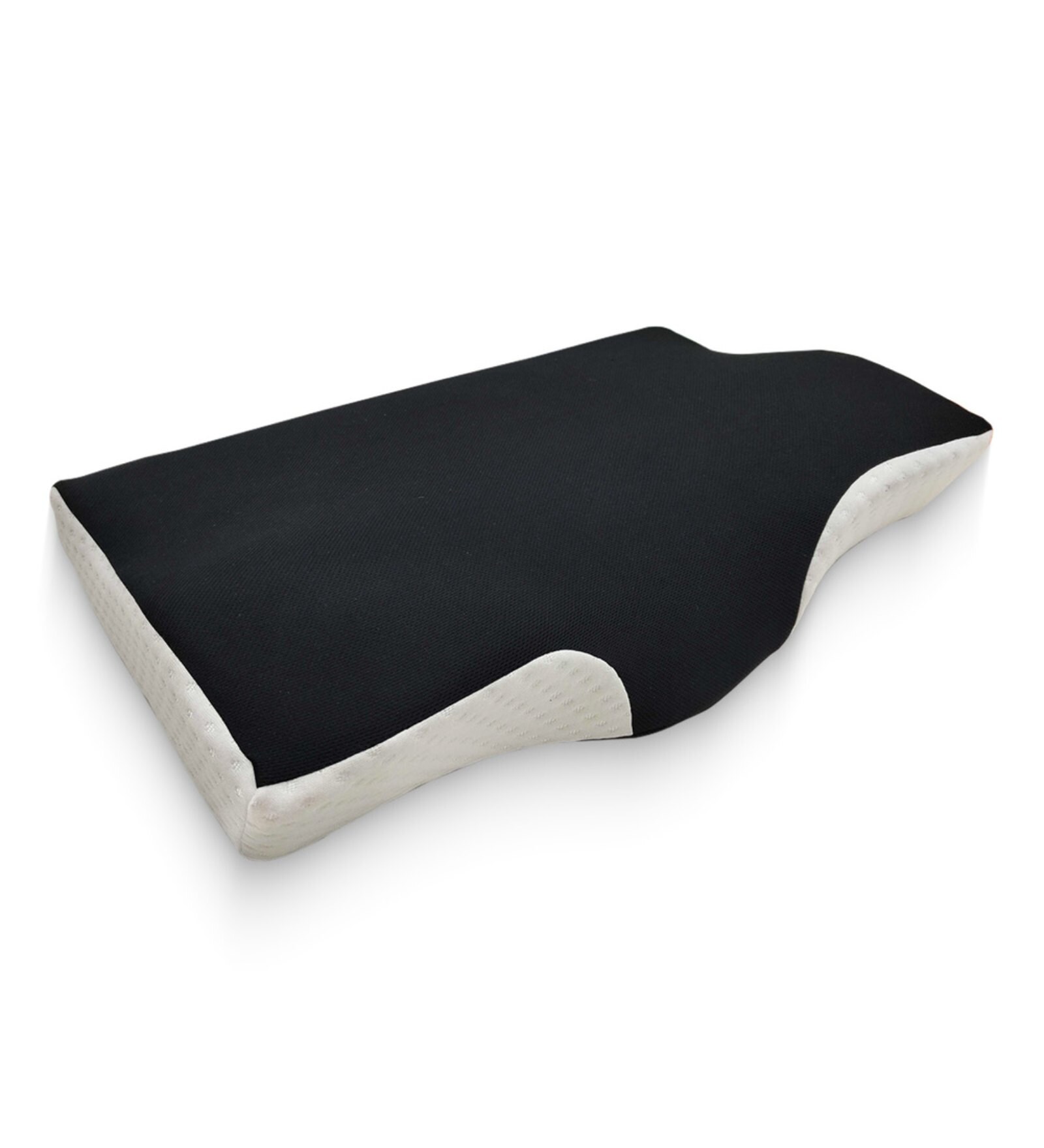 Black White Gel Memory Foam 20 x 13 Inch Cervical Contour Pillow Black White Gel Memory Foam 20 x 13 Inch Cervical Contour Pillow