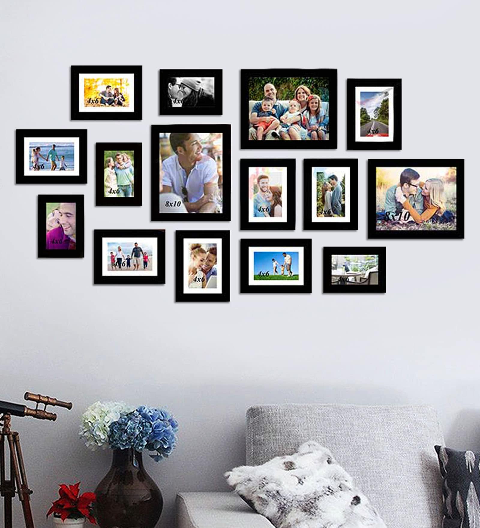 Buy Black Wood Set of 15 Collage Photo Frames at 6% OFF by Art Street ...