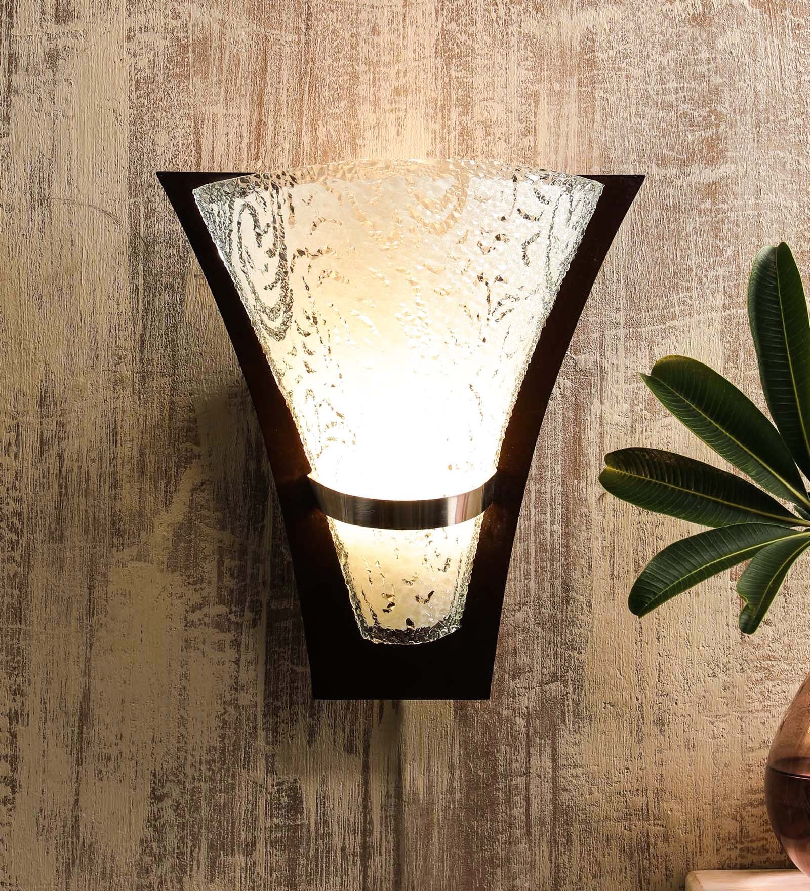 Genevieve Wooden Flush Mount Wall Light (Brown)