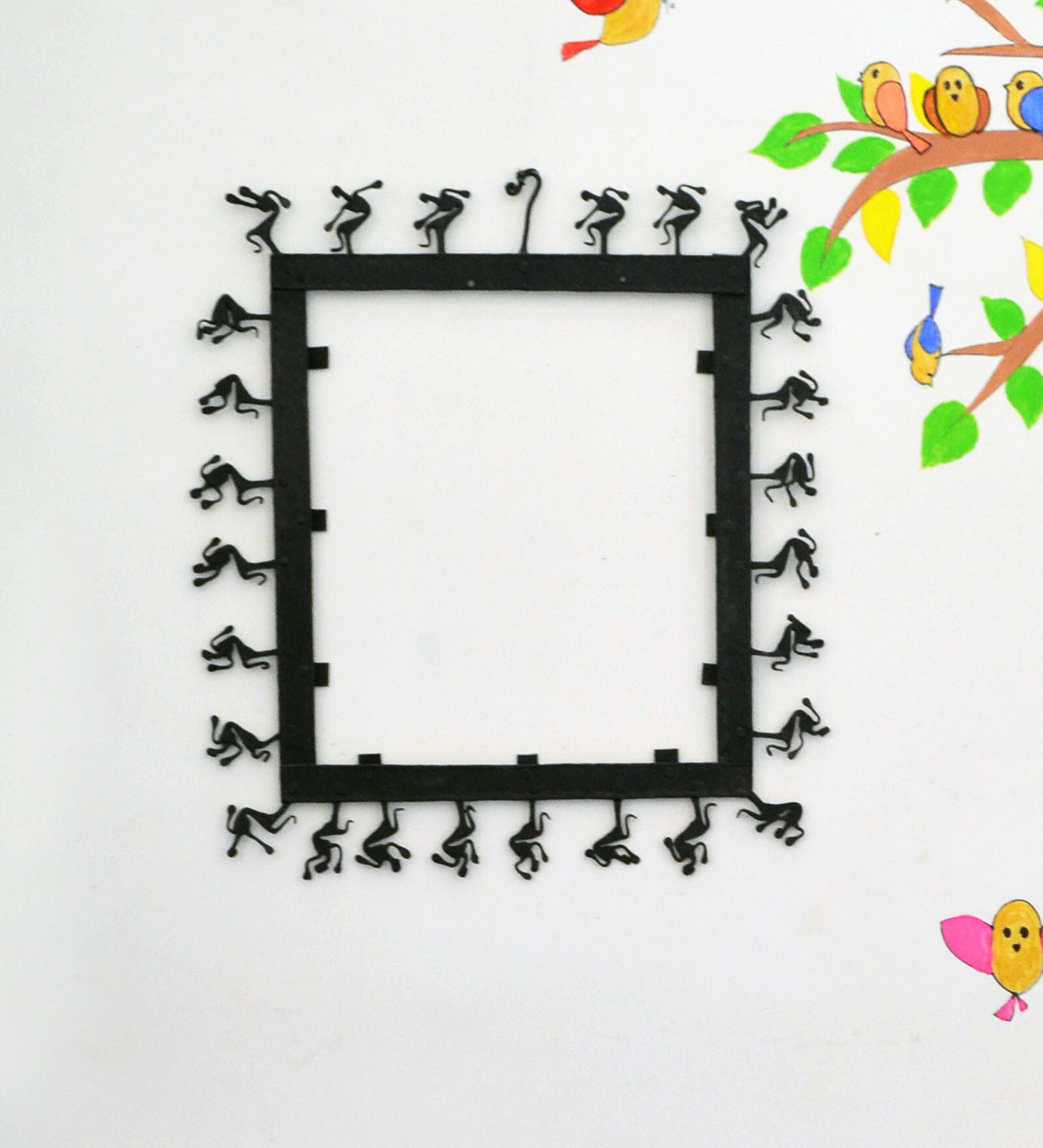 Wrought Iron Square Wall Art In Black