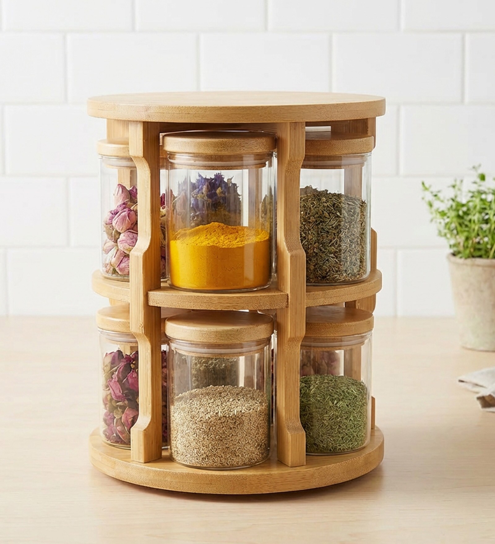 Lead Free Rotating Spice Jar 0