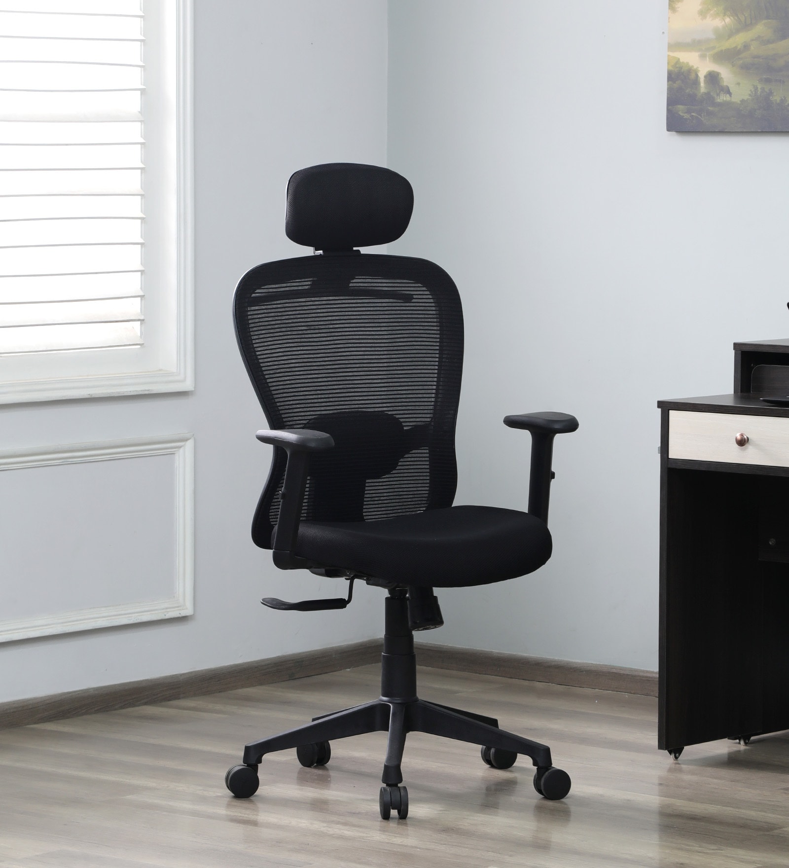 Buy Blaze Breathable Mesh High Back Ergonomic Chair in Black colour at ...