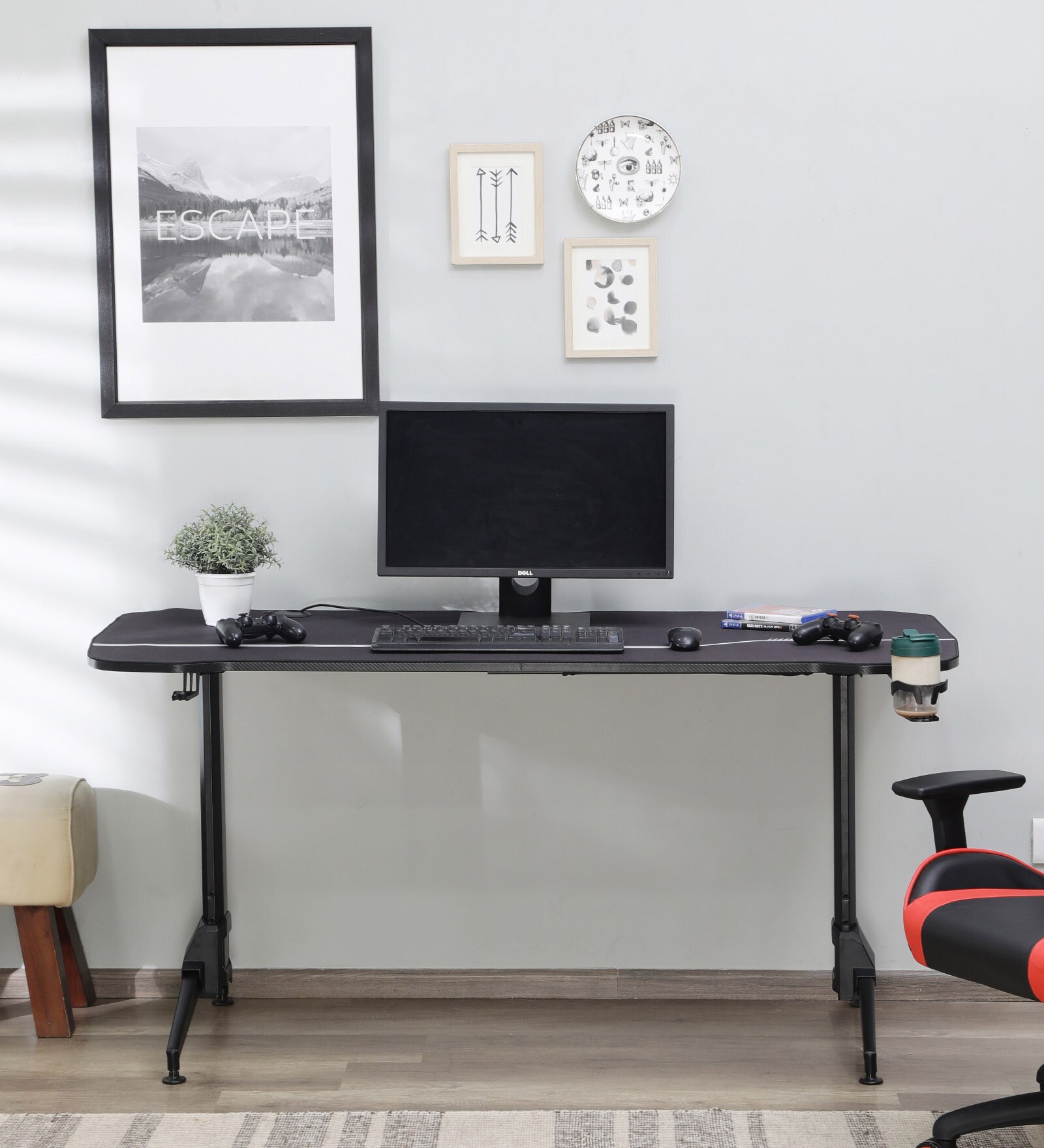 Blaze Writing Table in Black Finish  with Adjustable Height