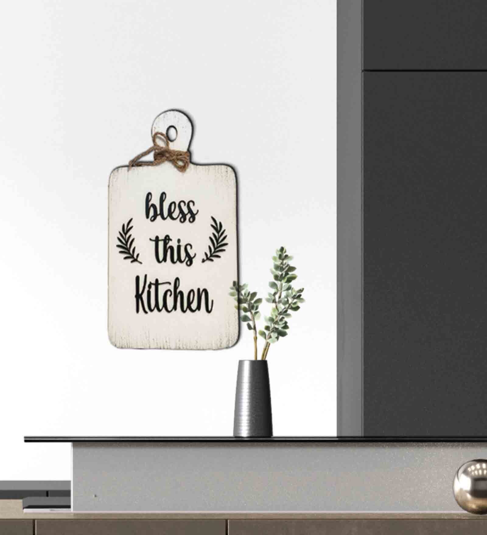 Buy Bless This Kitchen White Wooden Wall Art at 72 OFF by Chalk My Theme Pepperfry