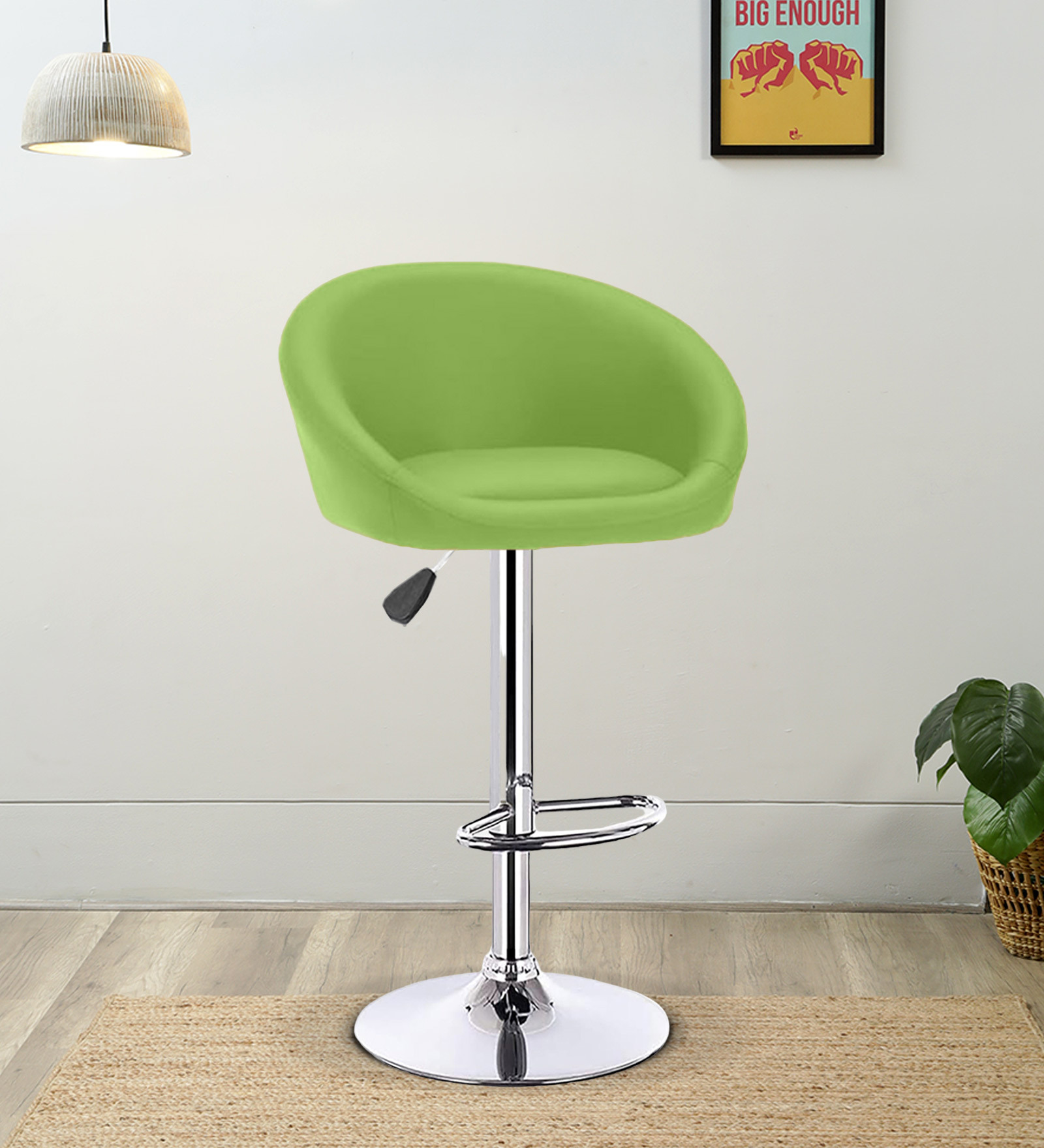 Bling Leatherette Bar Stool In Green Colour With Swivel Bling Leatherette Bar Stool In Green Colour With Swivel