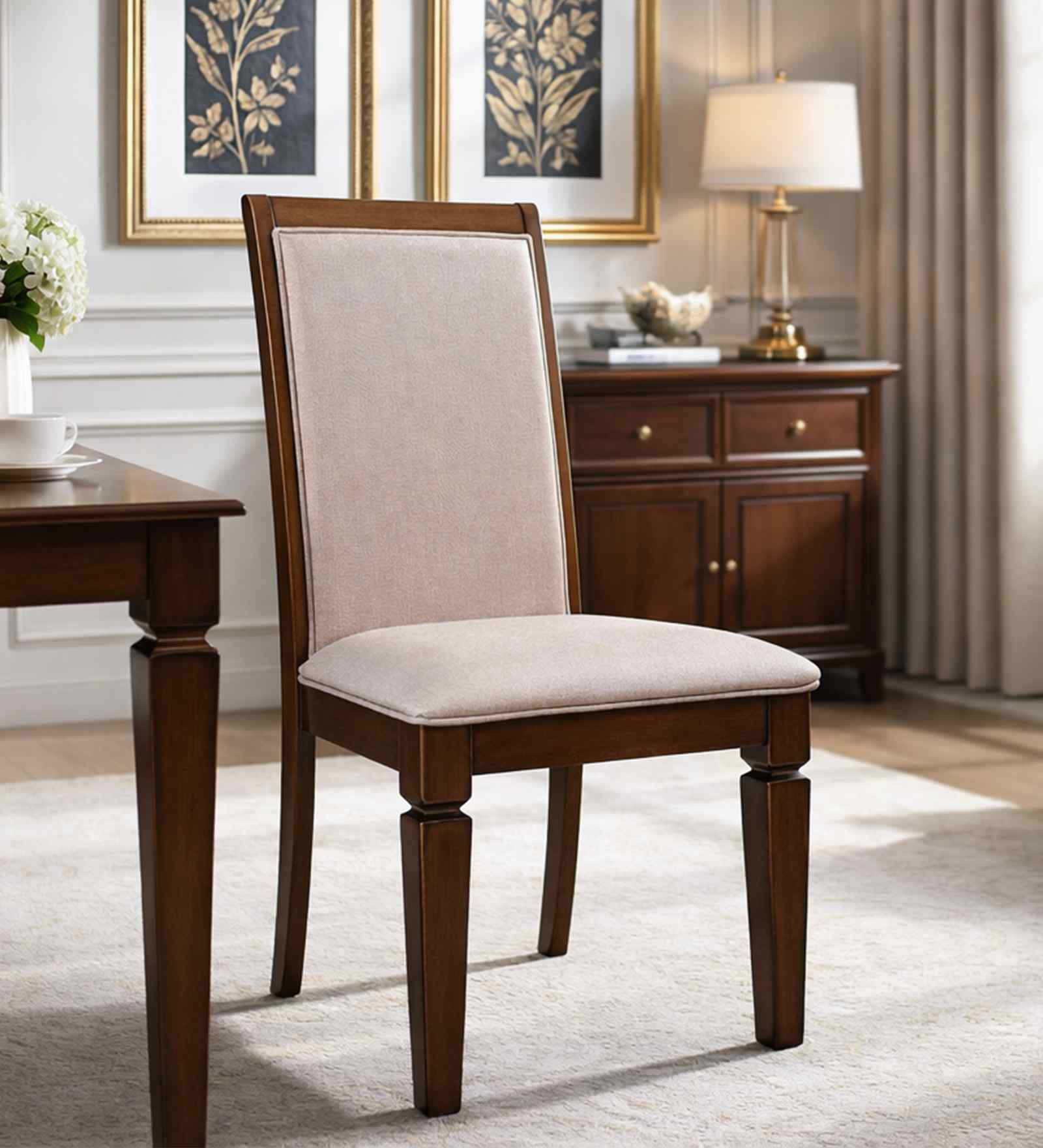 Bliss Dining Chairs In Walnut Finish