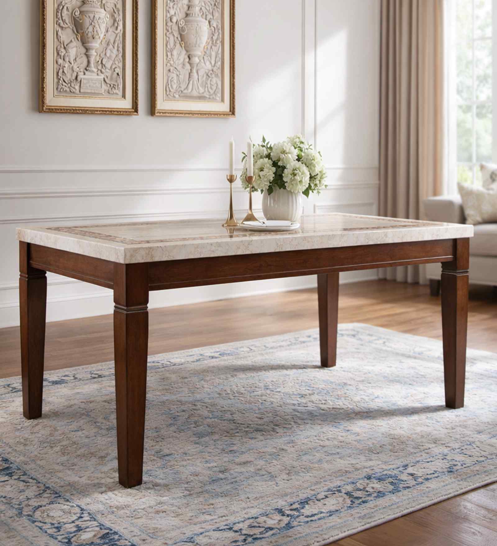 Bliss Dining Table In Walnut Finish