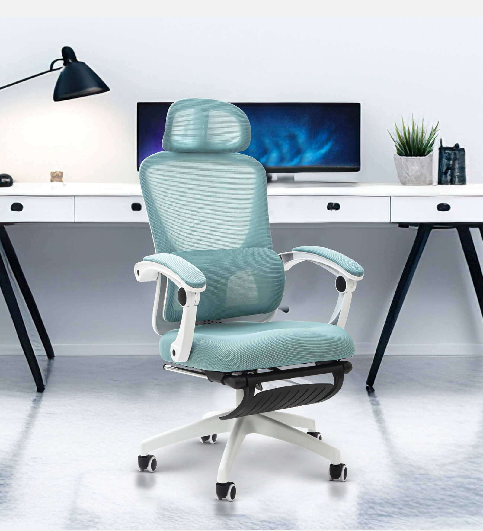 Buy Bliss Pro Ergonomic Chair in Blue And White Colour at 8% OFF by ...