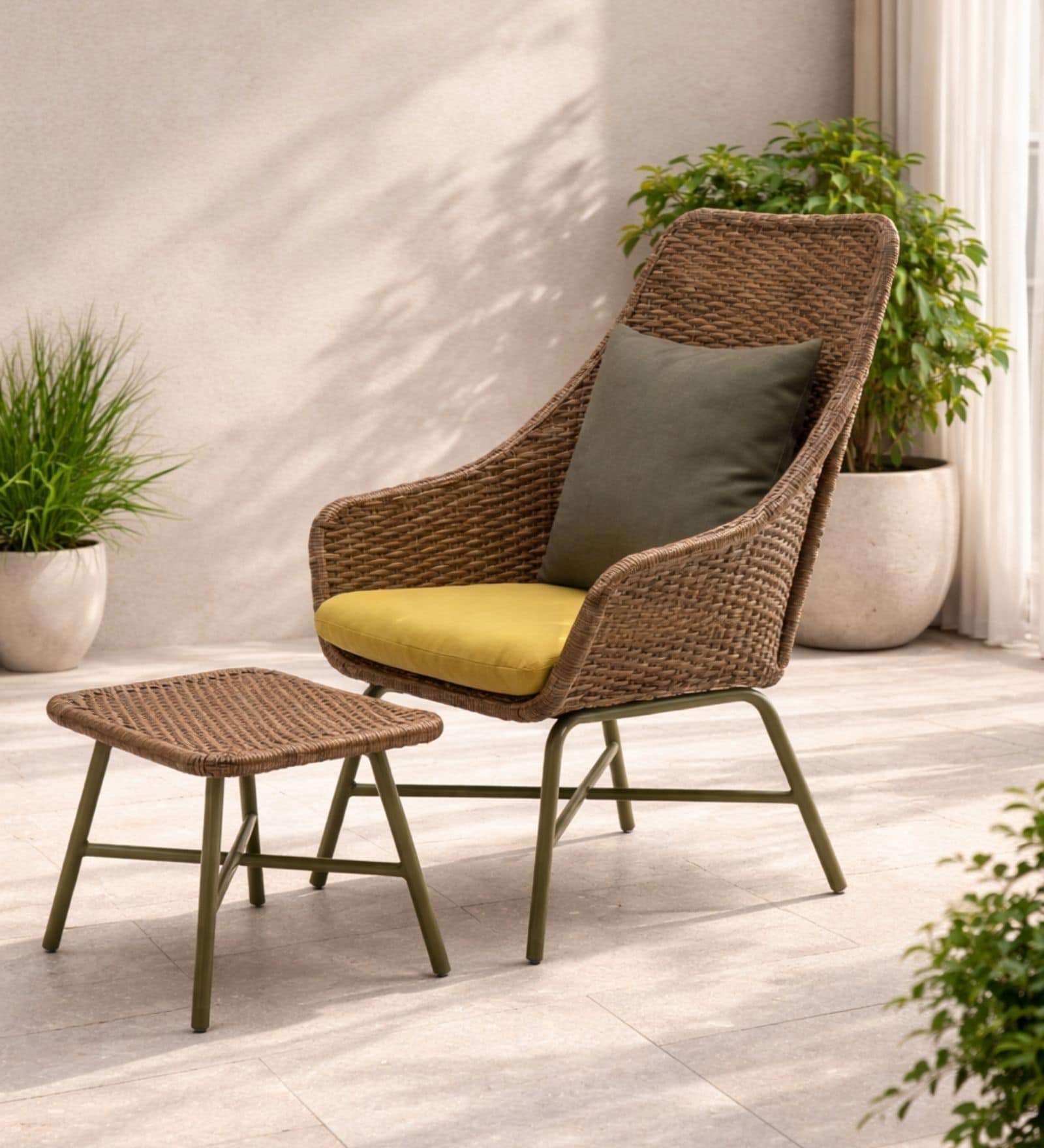 Bliss Wicker Outdoor Relax chair In Birch Brown Colour