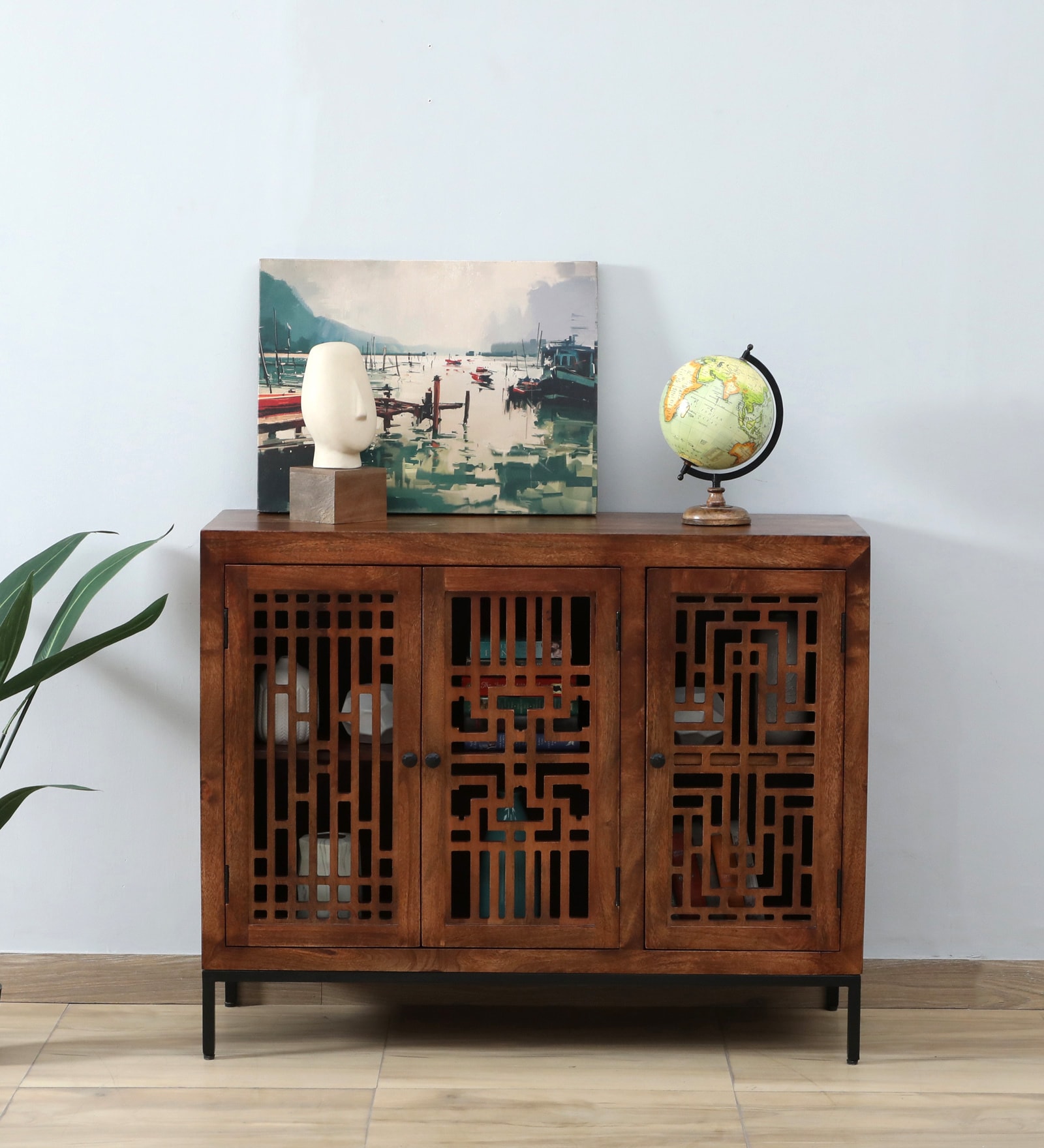 Blois Mango Wood 3 Door Sideboard In Tubbaq Finish