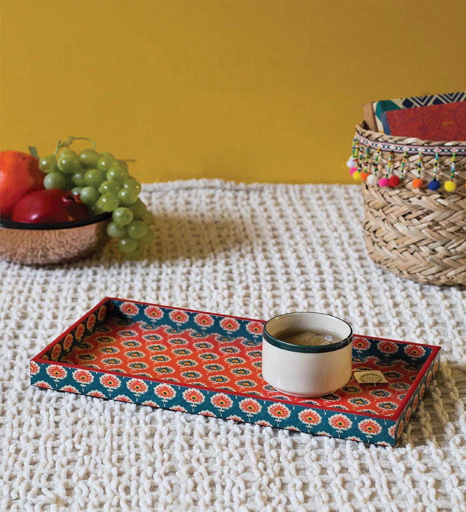 Blooming Buds MDF Tray In Pink