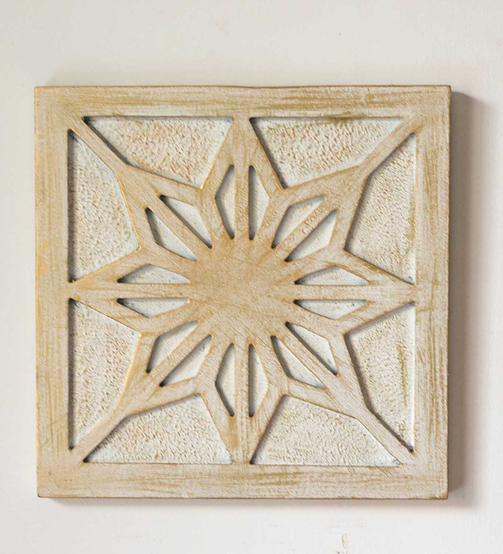 Buy Blooming Wood Handcrafted Wall Decor In Recycled Wood (12 Inch) at