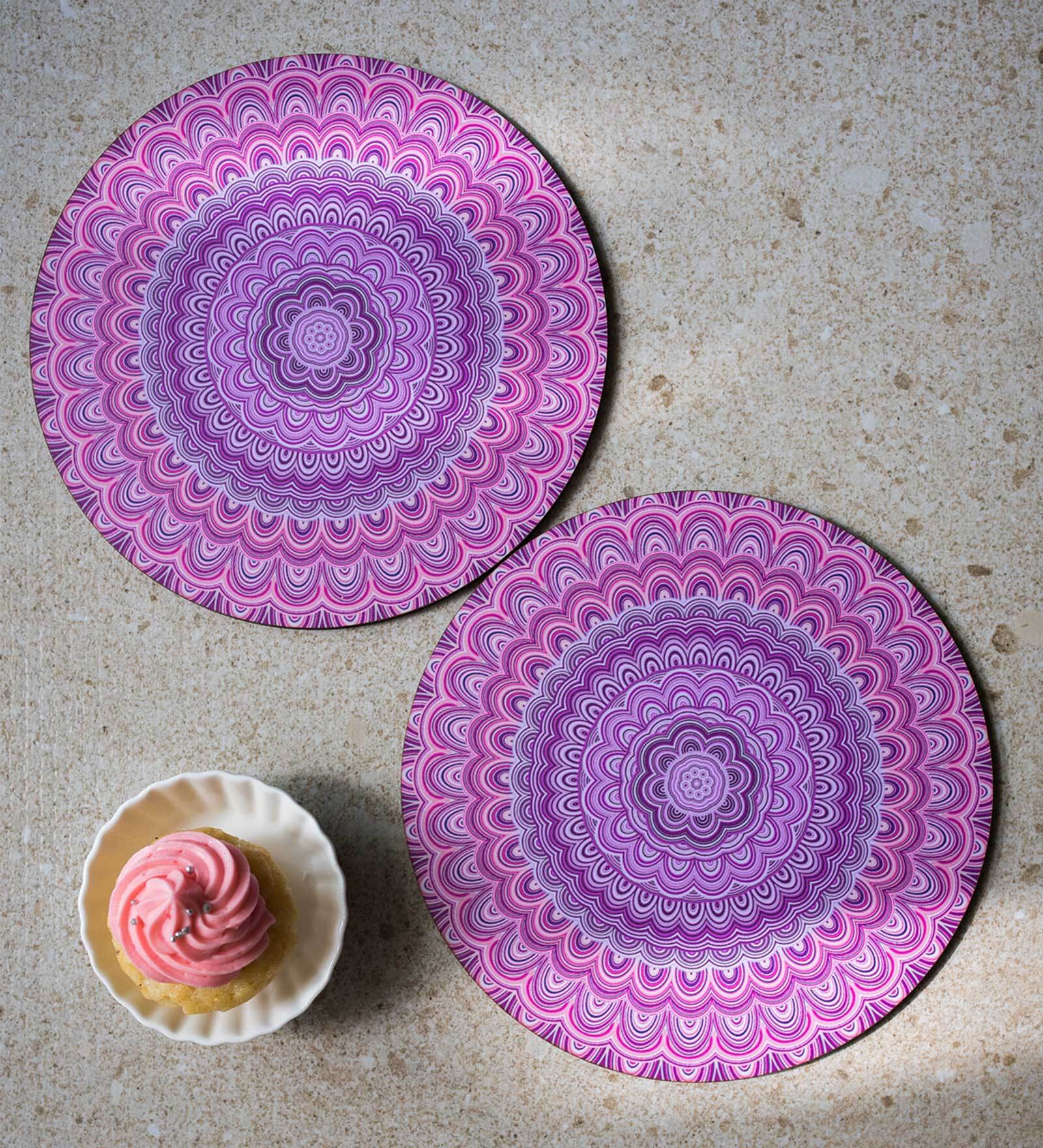 Blossoms Yellow Handcrafted MDF (Set of 3) Trivets