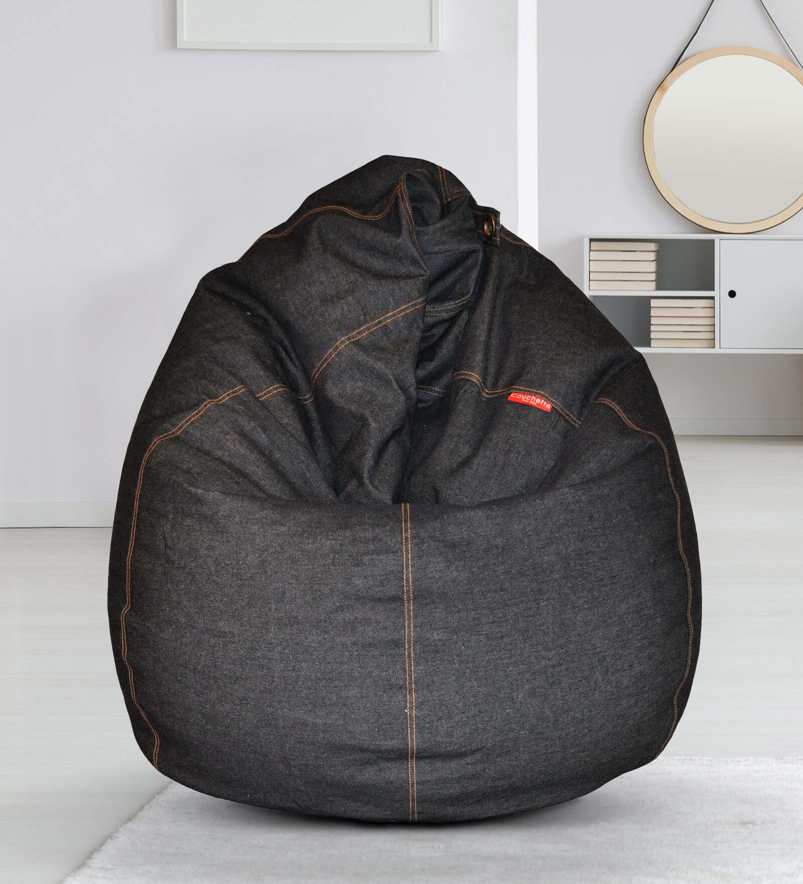 Blu XXXL Denim Bean Bag Cover in Dark Blue Colour