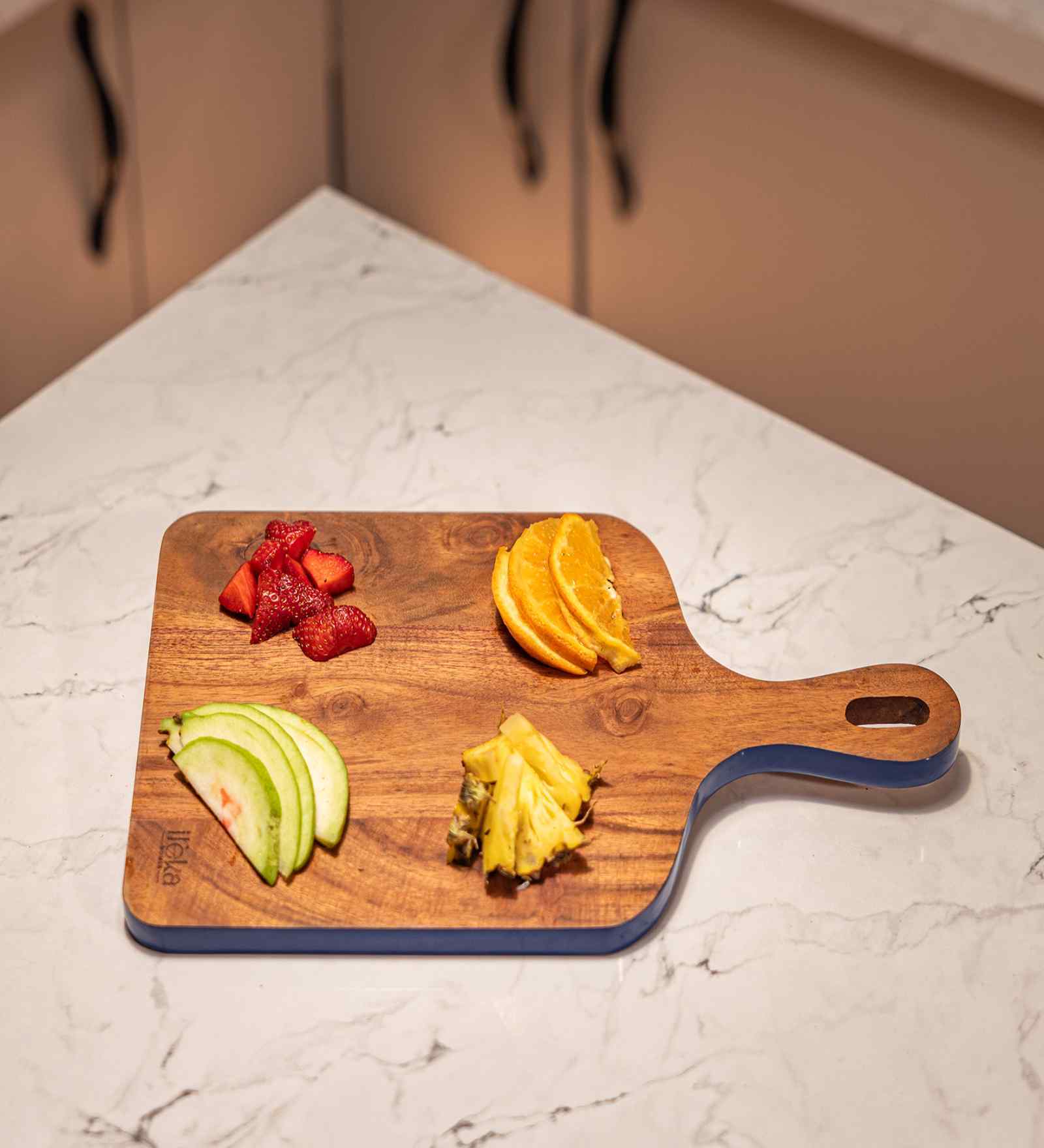 Blue & Brown Acacia Wood  Chopping Board