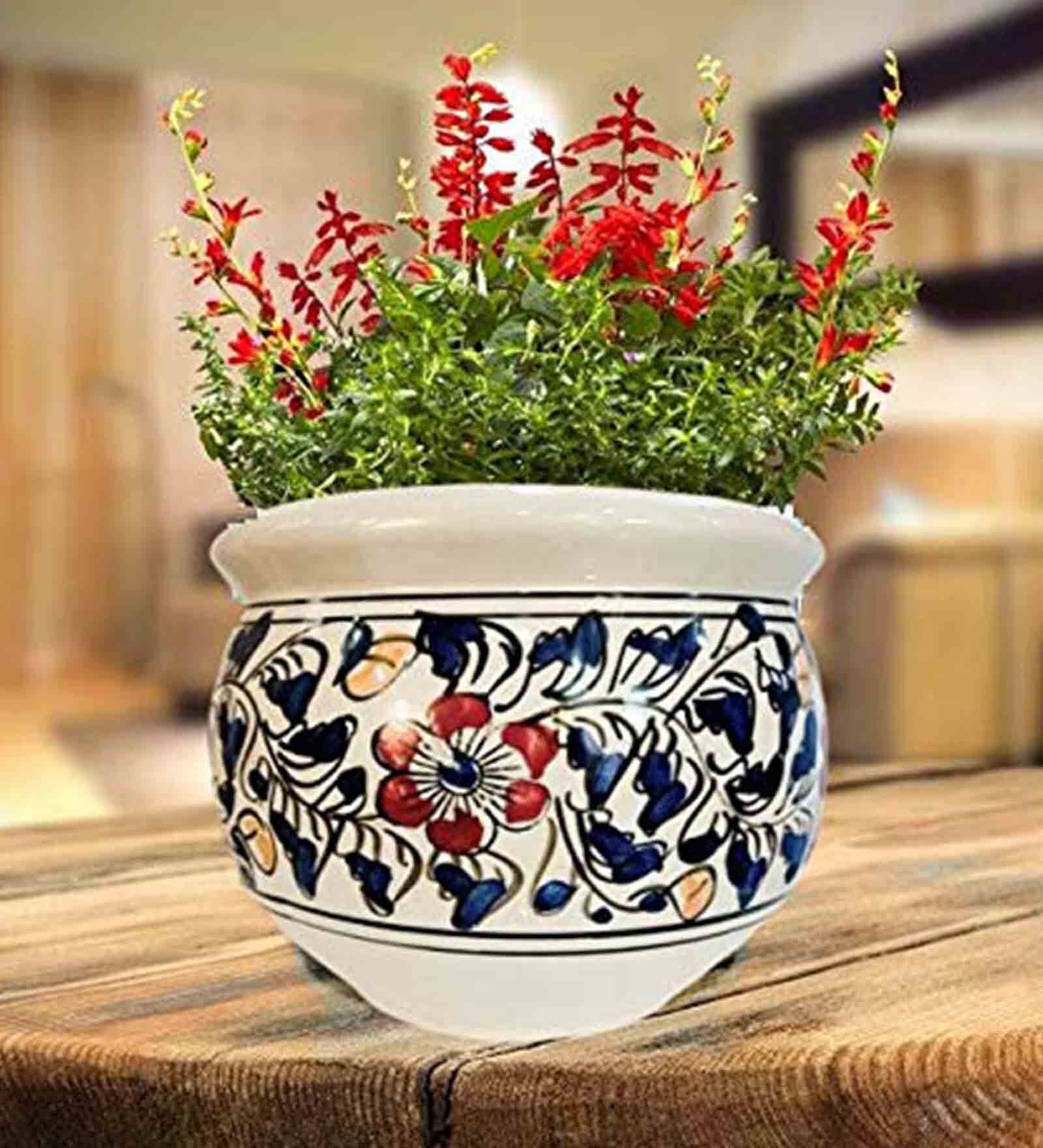 Blue & White Ceramic Desk Pot