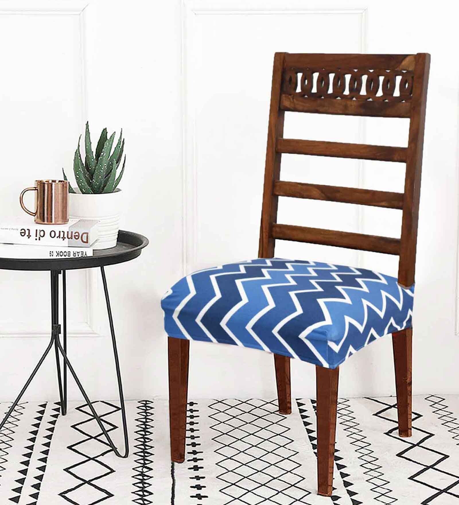 Multicolor Printed Polyester Blend 16x20 Inches Chair Covers (Set of 4)