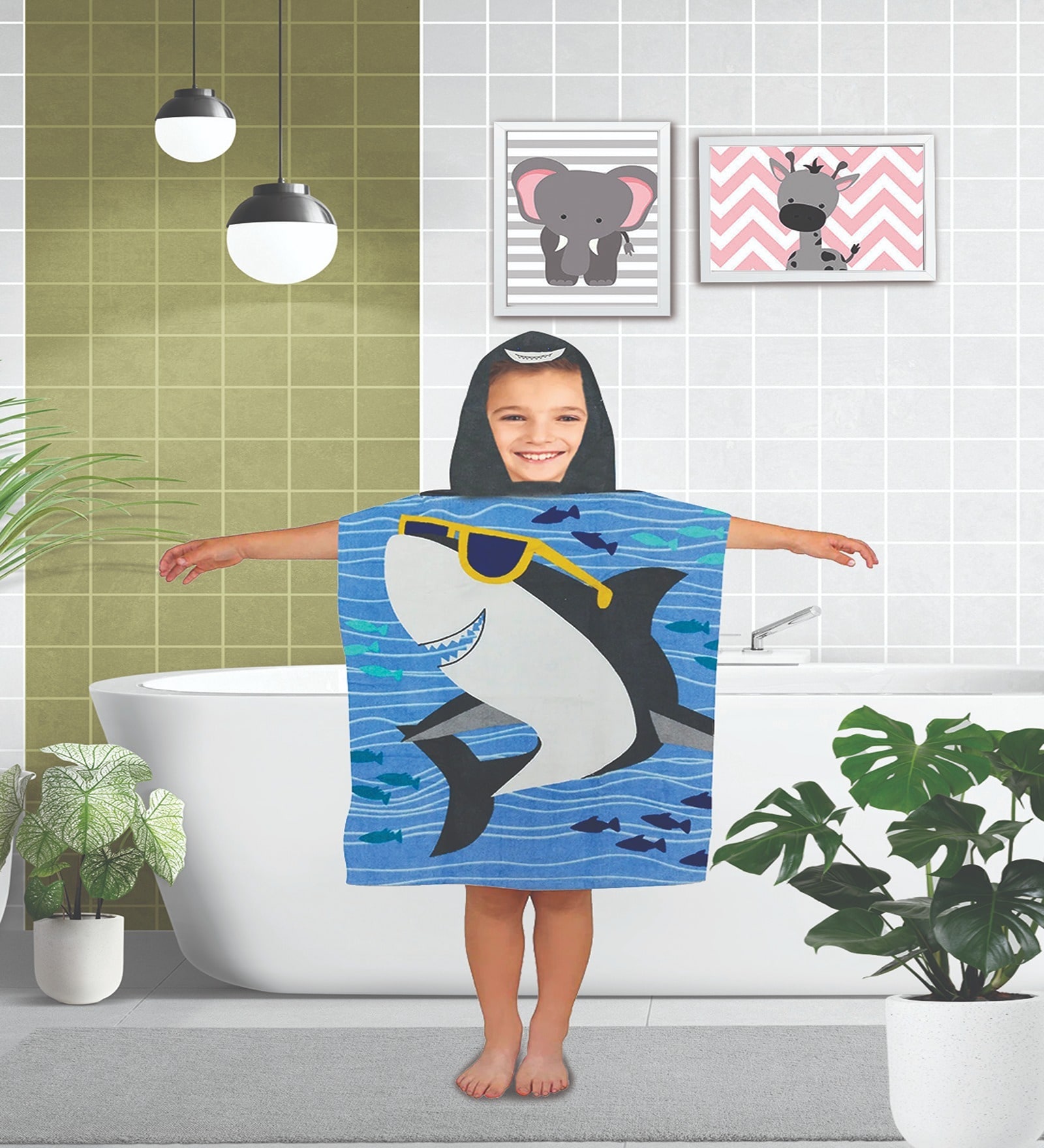 Blue Cotton Kids 220 GSM Bath Towel