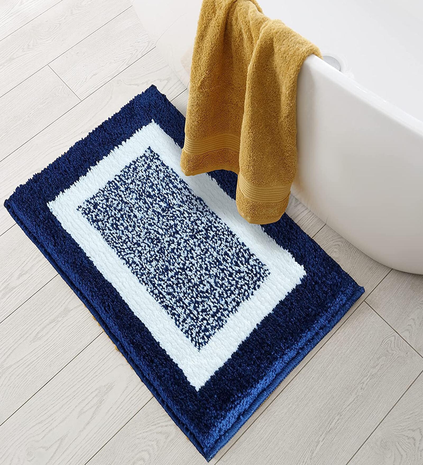 Blue Abstract Microfibre 32x20 Inches Super Soft Bath Mat