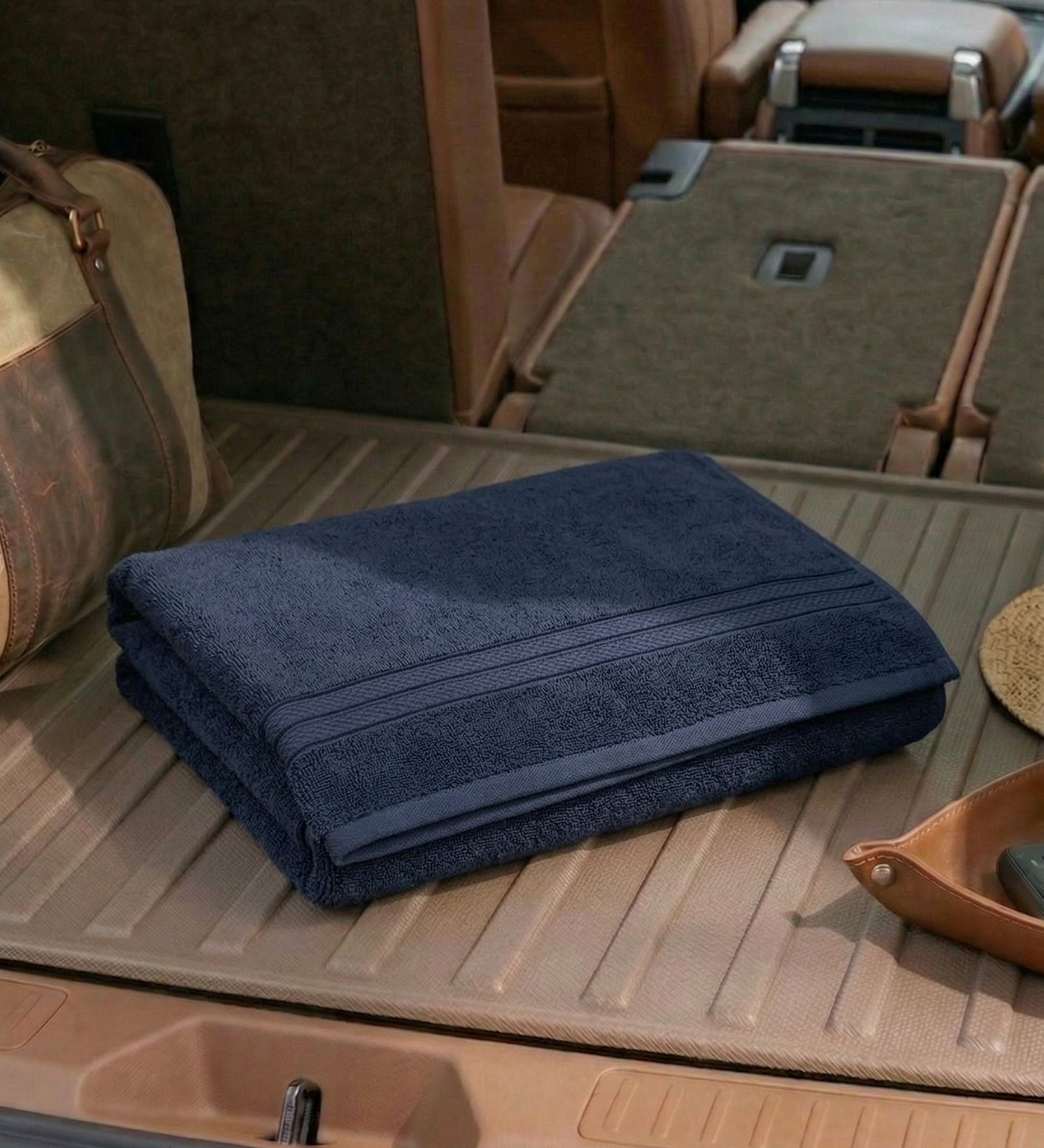 Blue 100% Cotton 340 Gsm Car Towel