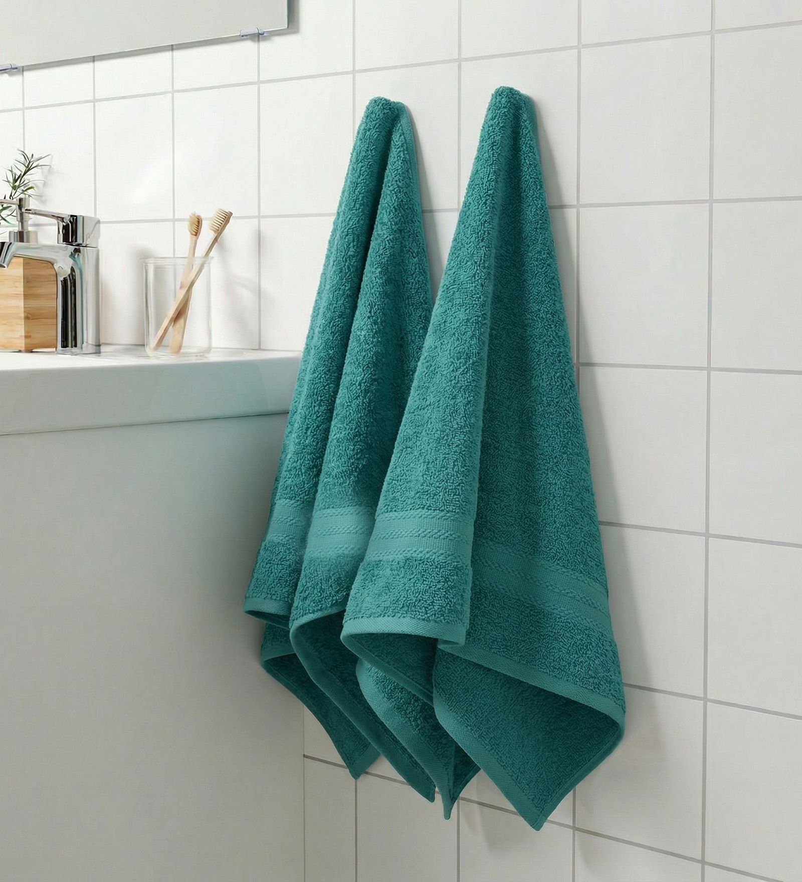 Blue 100% Cotton 380 Gsm Hand Towel 2 Pc