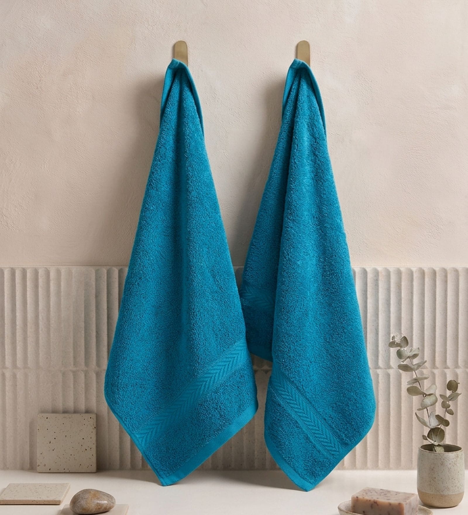 Blue 100% Cotton 525 Gsm Hand Towel