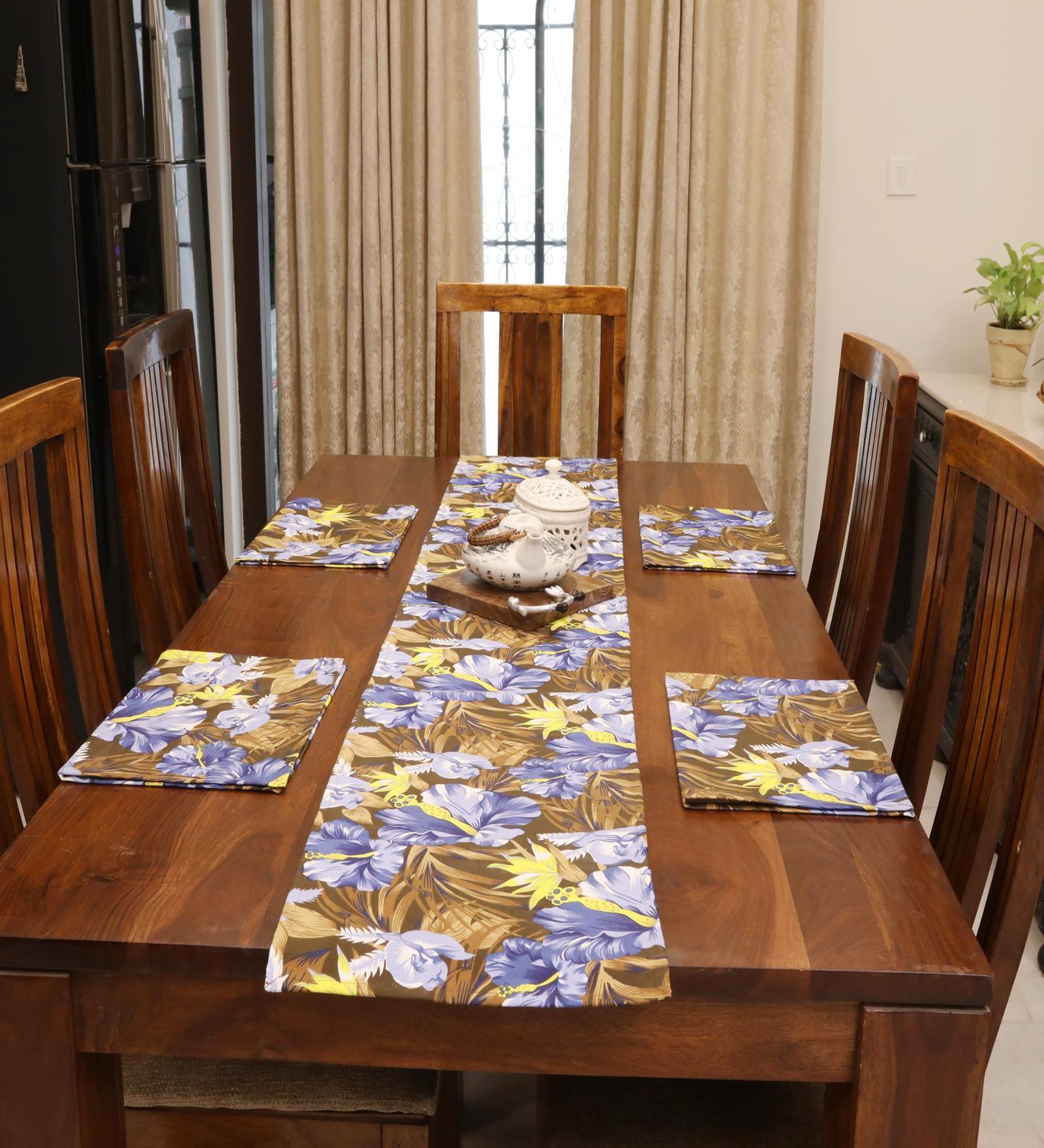 Hibiscus (72x13) Multicolor Cotton Table Runner