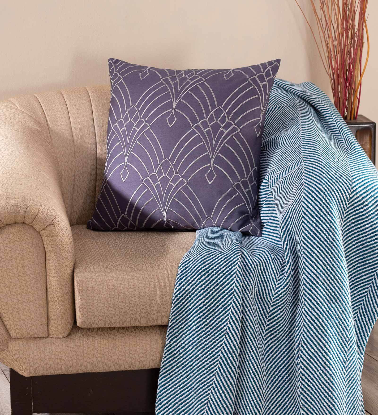 Blue Traditional 100% Cotton 20 x 20 Inches Cushion Cover