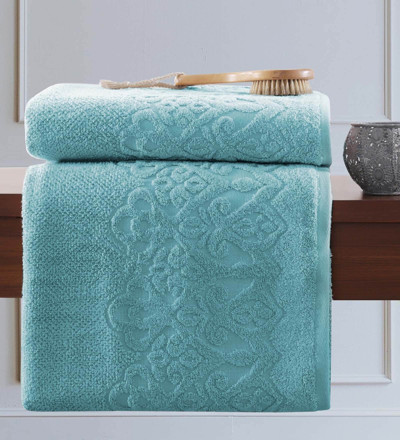 Blue 100% Cotton Solid 550 GSM Bath Towel