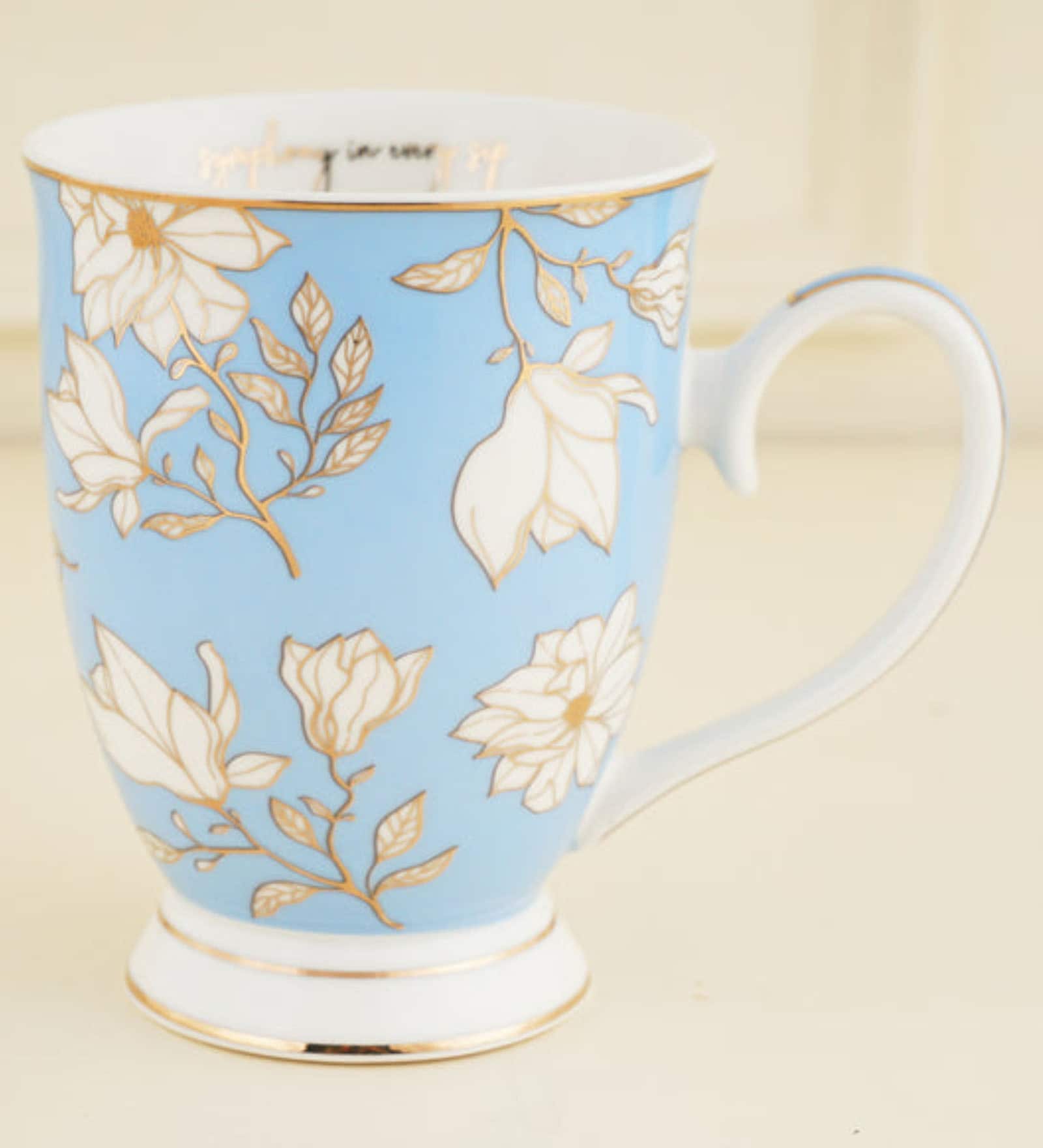 Ezra 250ml Blue & White Bone China Coffee Mug