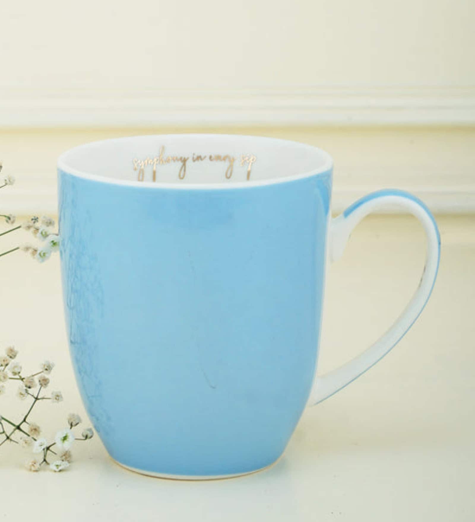 Axel 350ml Blue Bone China Coffee Mug