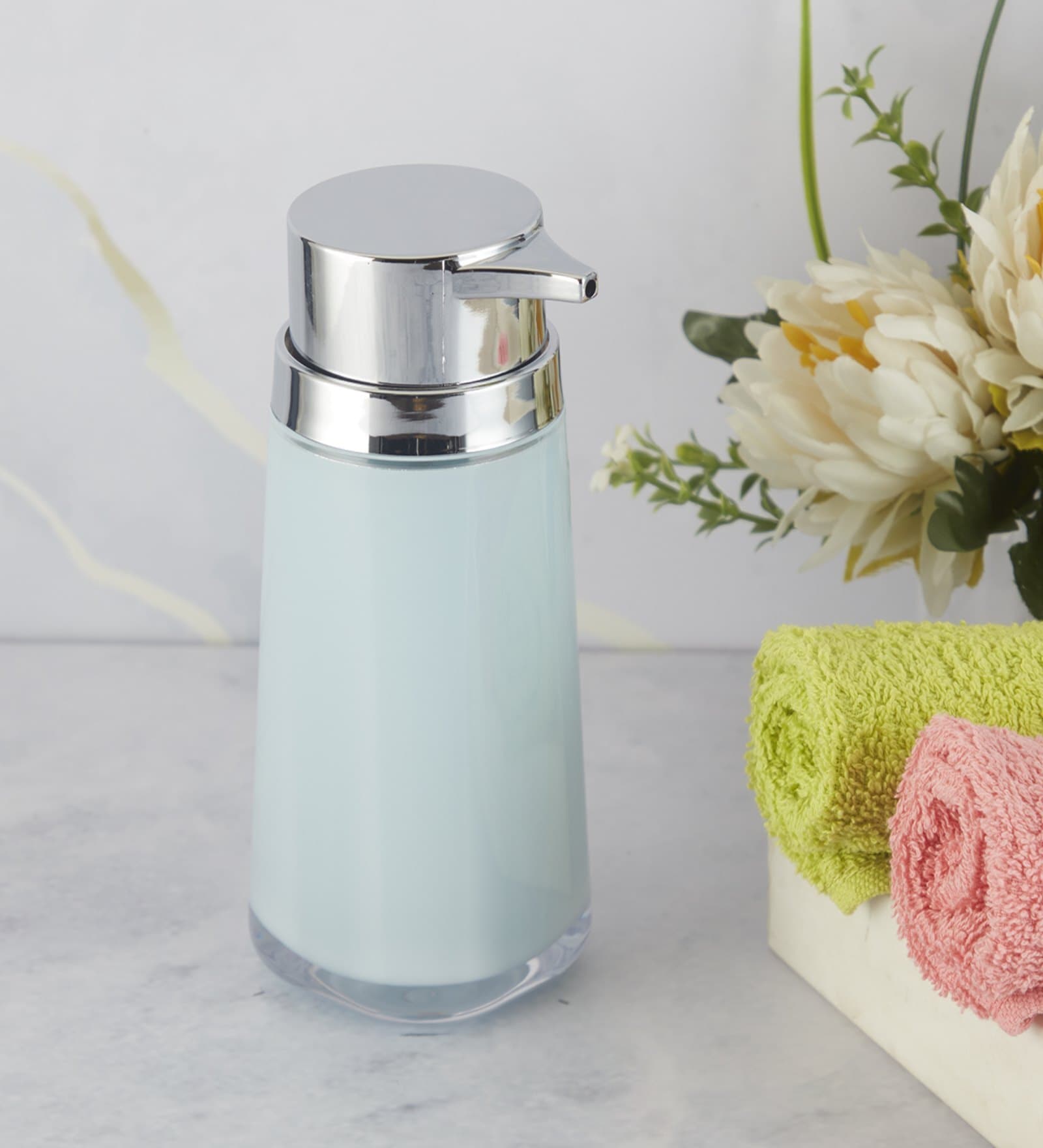 Blue 300 ml Acrylic Liquid Soap Dispenser 