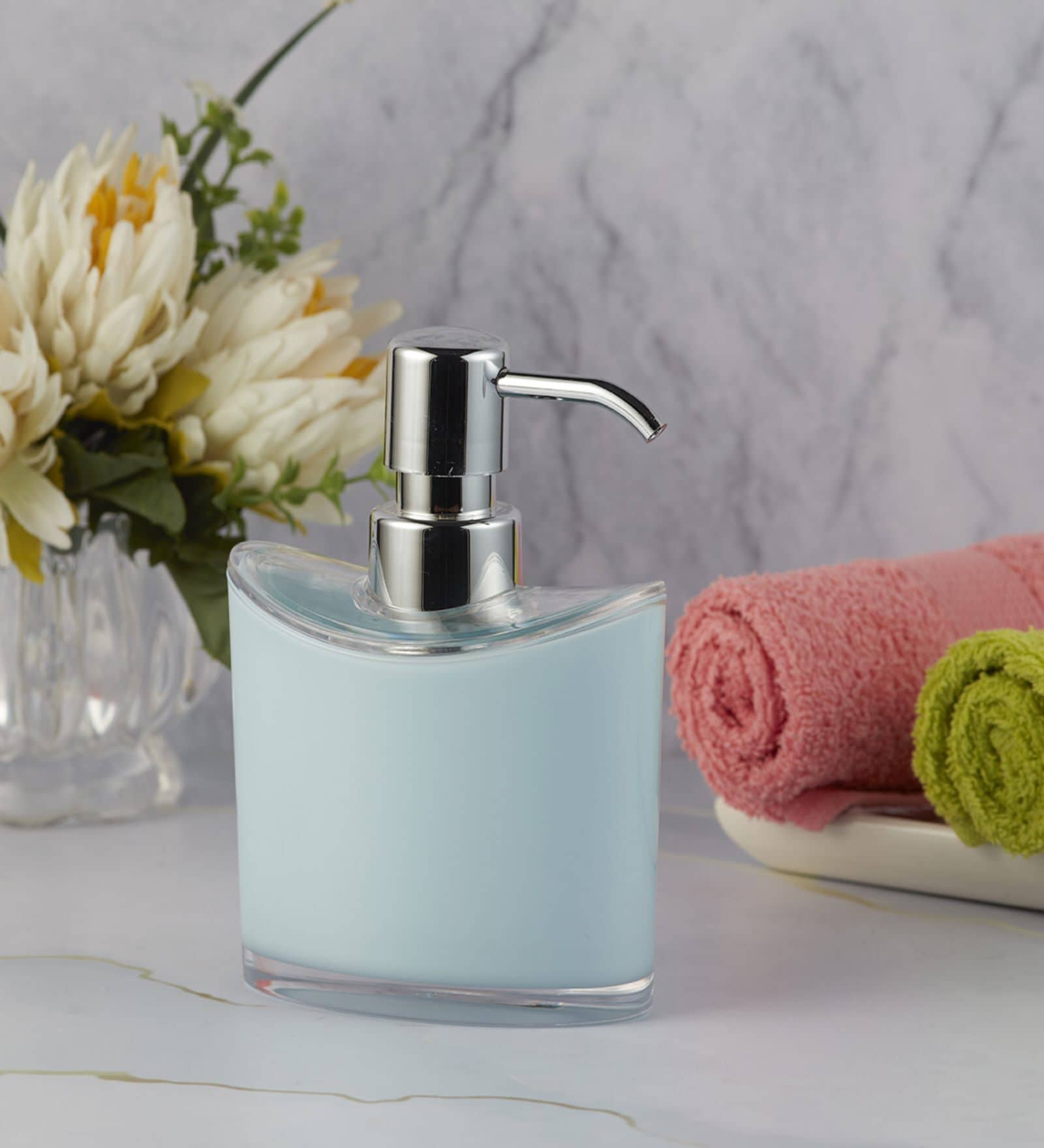 Blue 300 ml Acrylic Liquid Soap Dispenser 