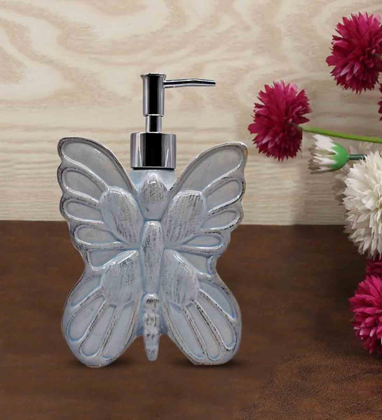 Blue 300 ml Ceramic Liquid Soap Dispenser 