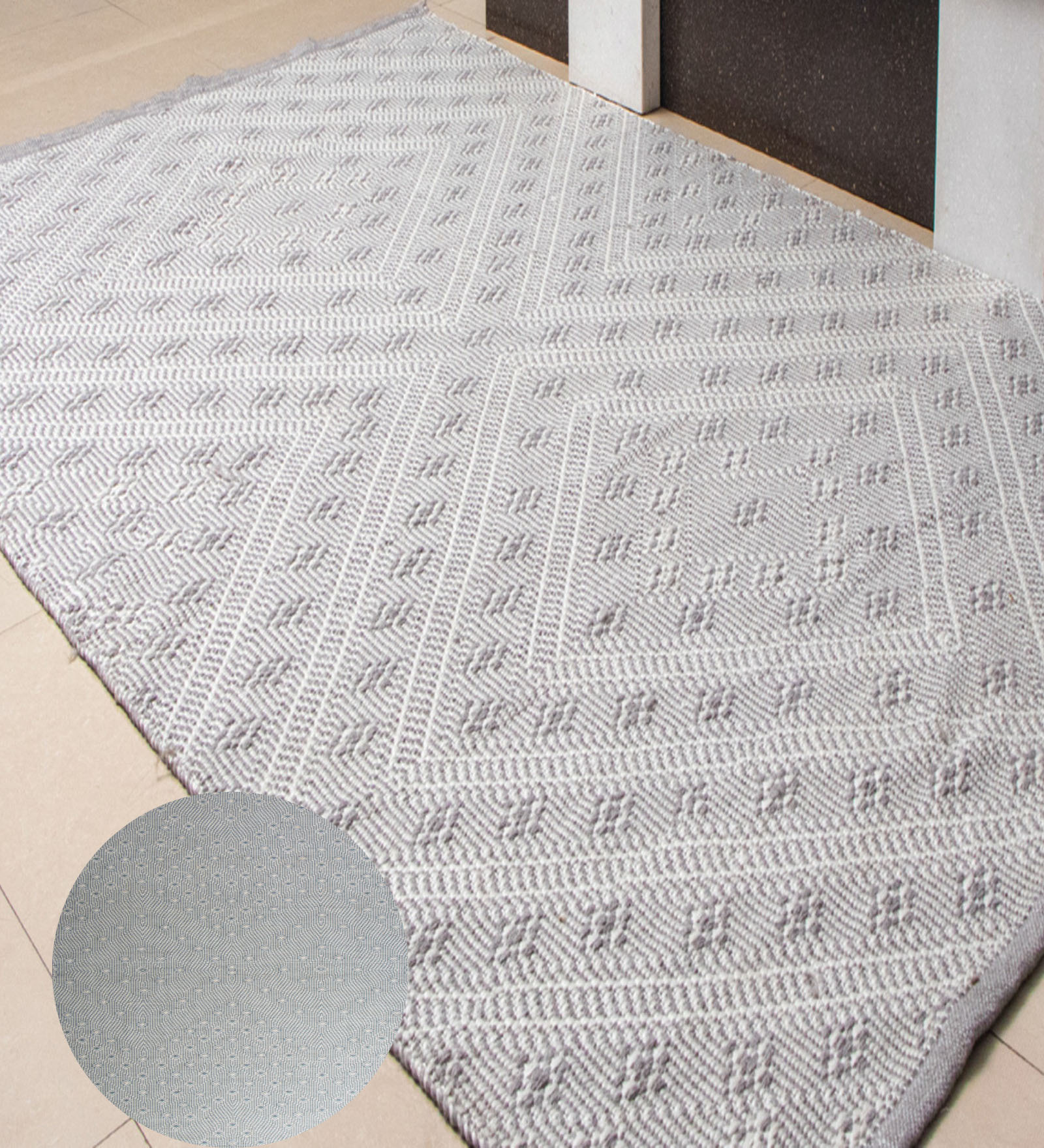 Blue Abstract Pet Hand Woven Carpet