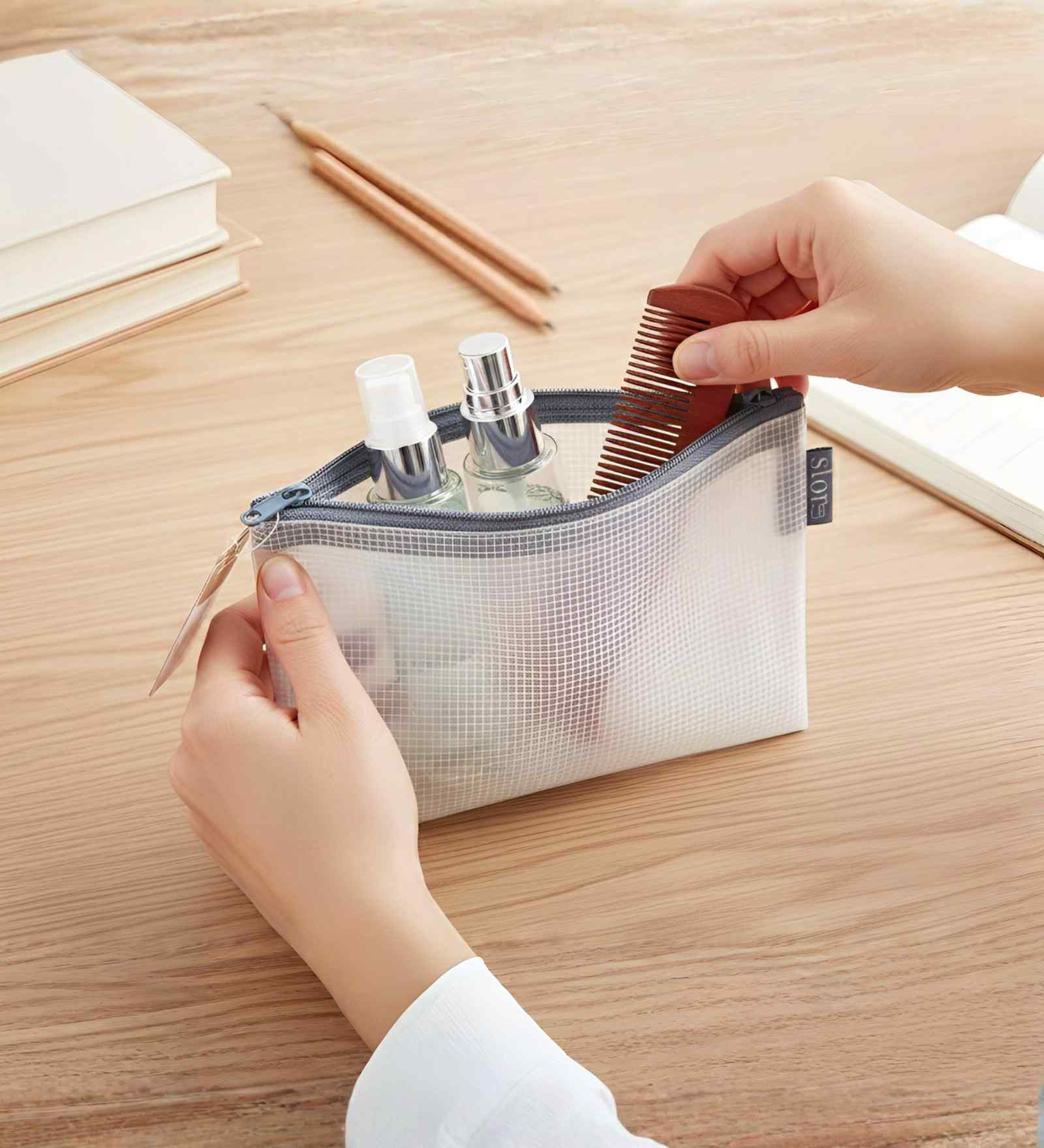 Blue Accessory ZiPolypropyleneer Pouch Travel Cosmetic Bag Multipurpose Organizer